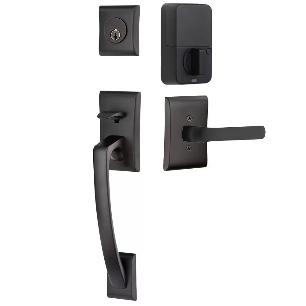 Emtek Ares Tubular Entryset Sectional with Spencer Lever