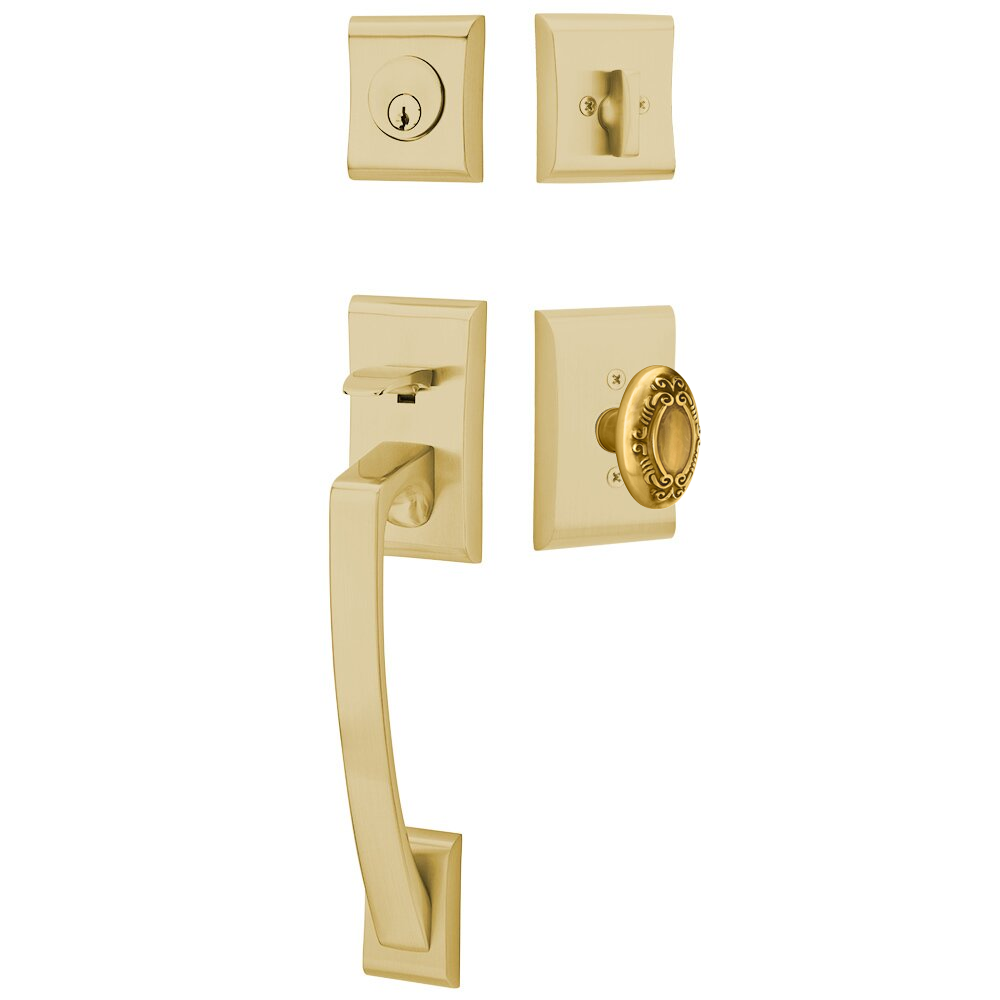 Emtek Ares Tubular Entryset Sectional with Victoria Knob