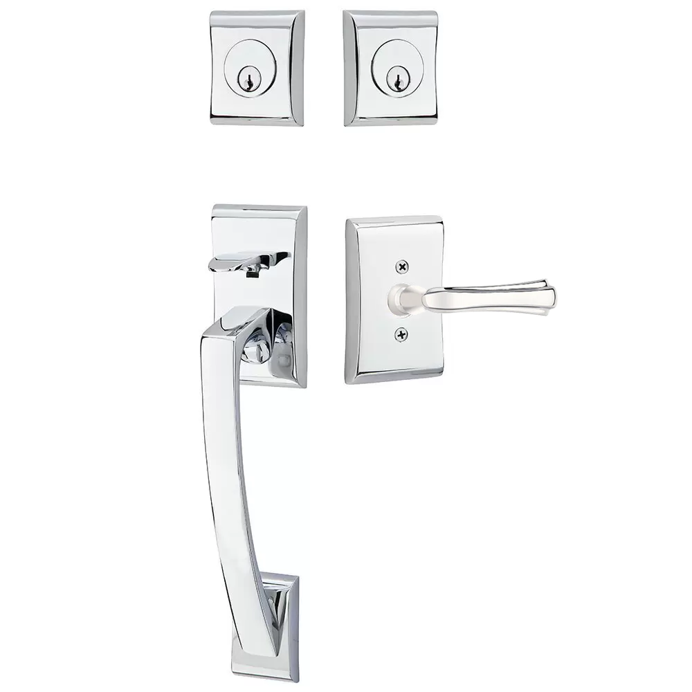 Emtek Ares Tubular Entryset Sectional with Wembley Lever