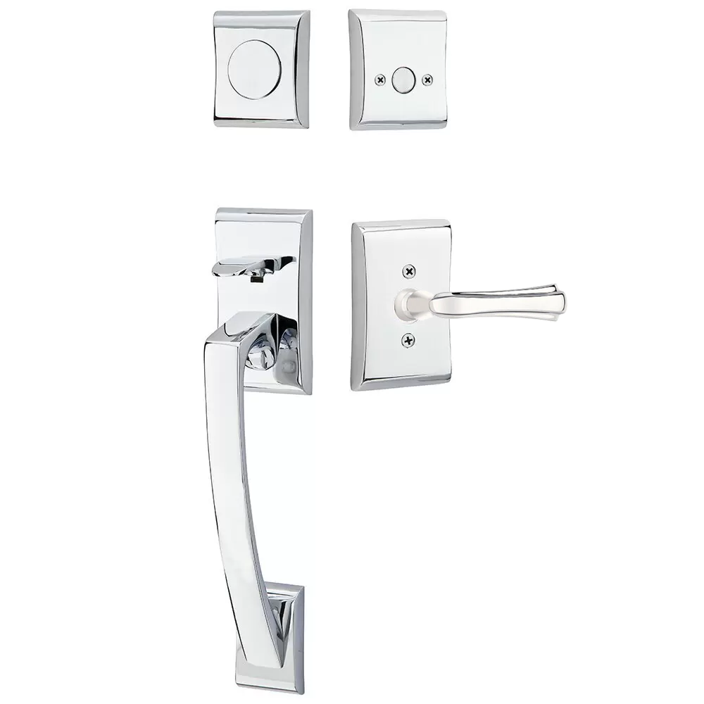Emtek Ares Tubular Entryset Sectional with Wembley Lever