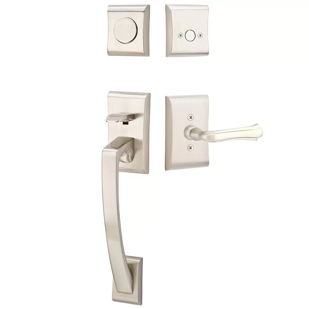 Emtek Ares Tubular Entryset Sectional with Wembley Lever