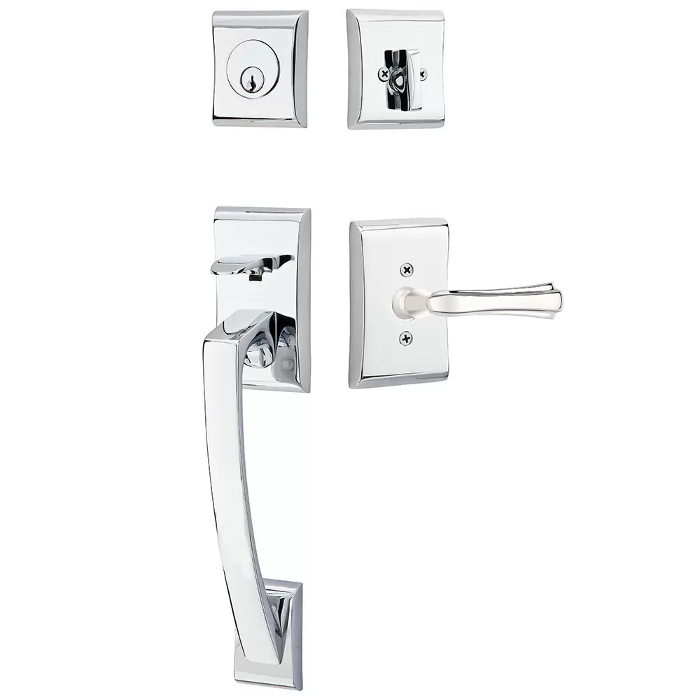 Emtek Ares Tubular Entryset Sectional with Wembley Lever