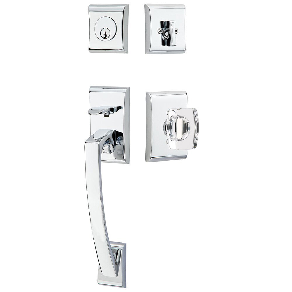 Emtek Ares Tubular Entryset Sectional with Windsor Glass Knob