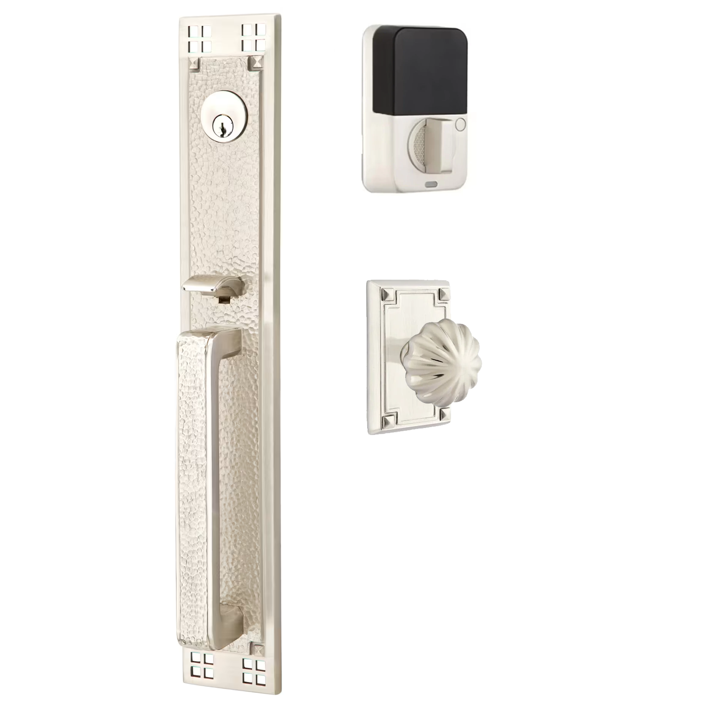 Emtek Arts & Crafts Tubular Entryset Full Length with Melon Knob