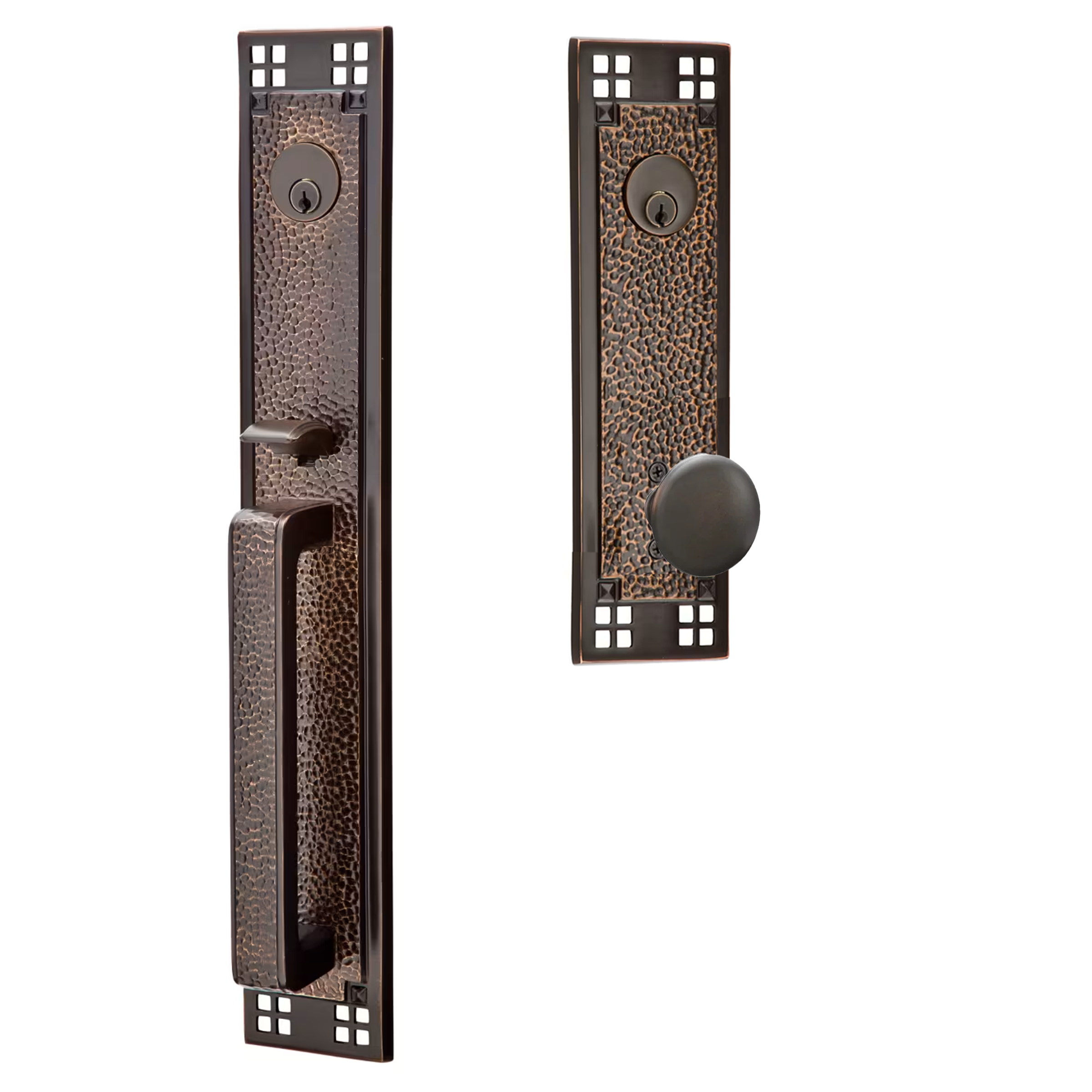 Emtek Arts & Crafts Tubular Entryset Full Length with Providence Knob