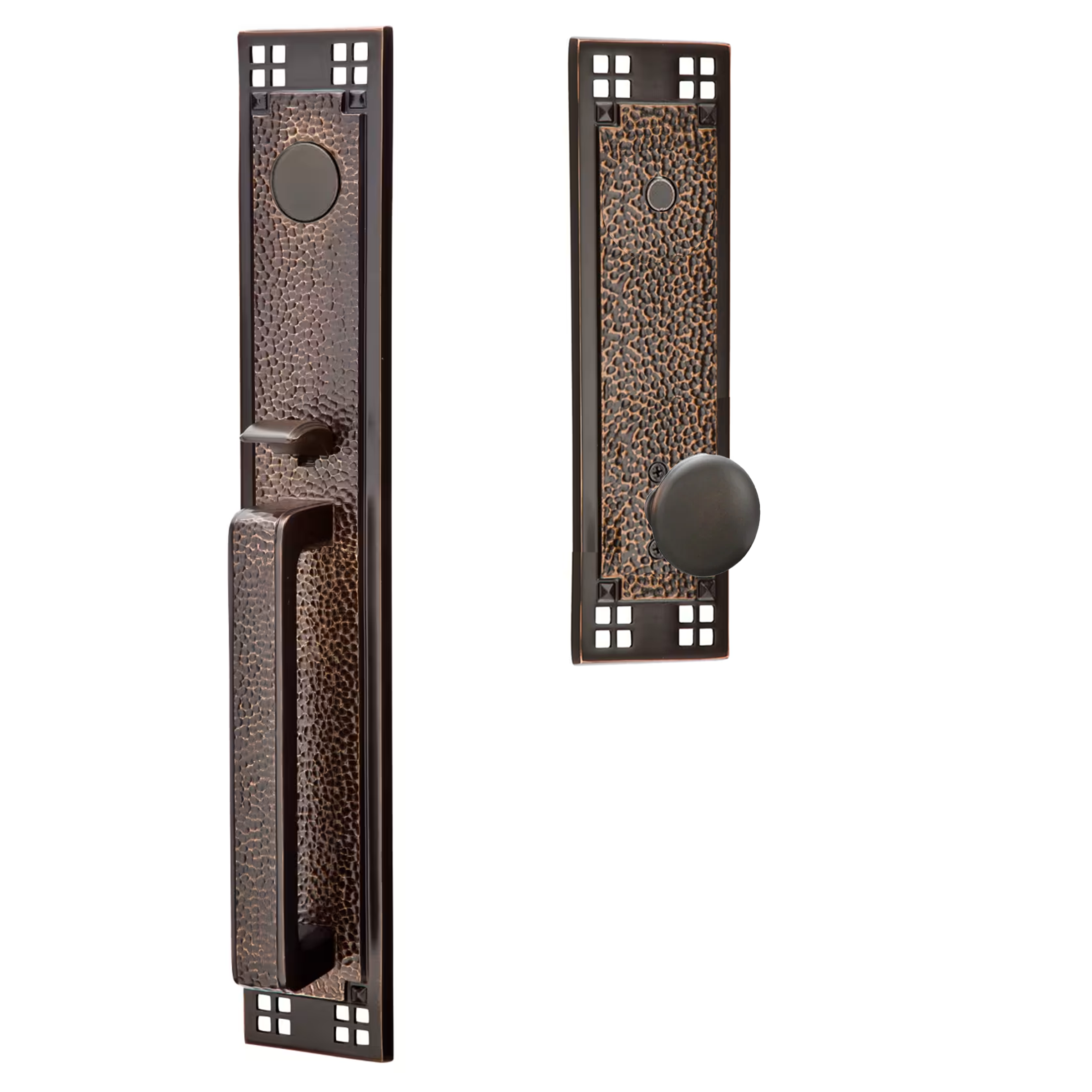 Emtek Arts & Crafts Tubular Entryset Full Length with Providence Knob