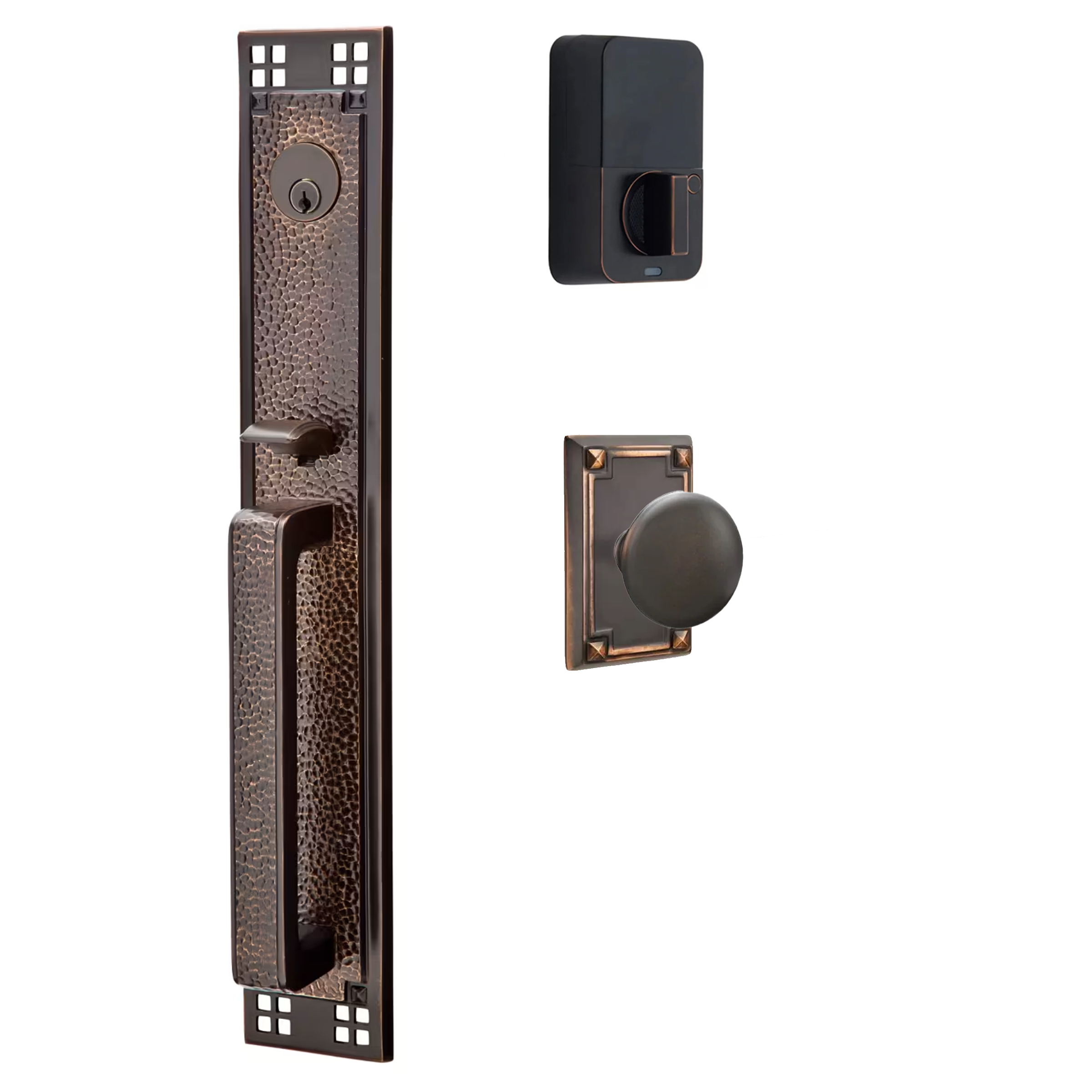 Emtek Arts & Crafts Tubular Entryset Full Length with Providence Knob