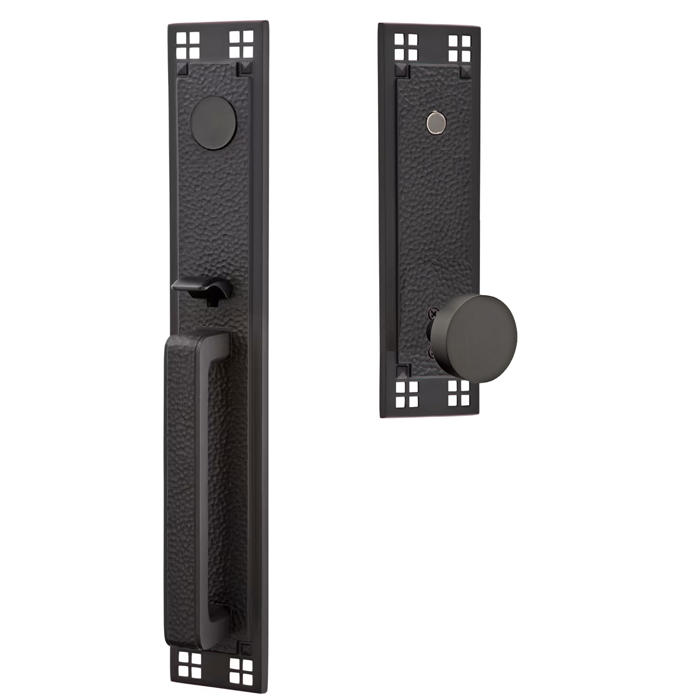 Emtek Arts & Crafts Tubular Entryset Full Length with Round Knob