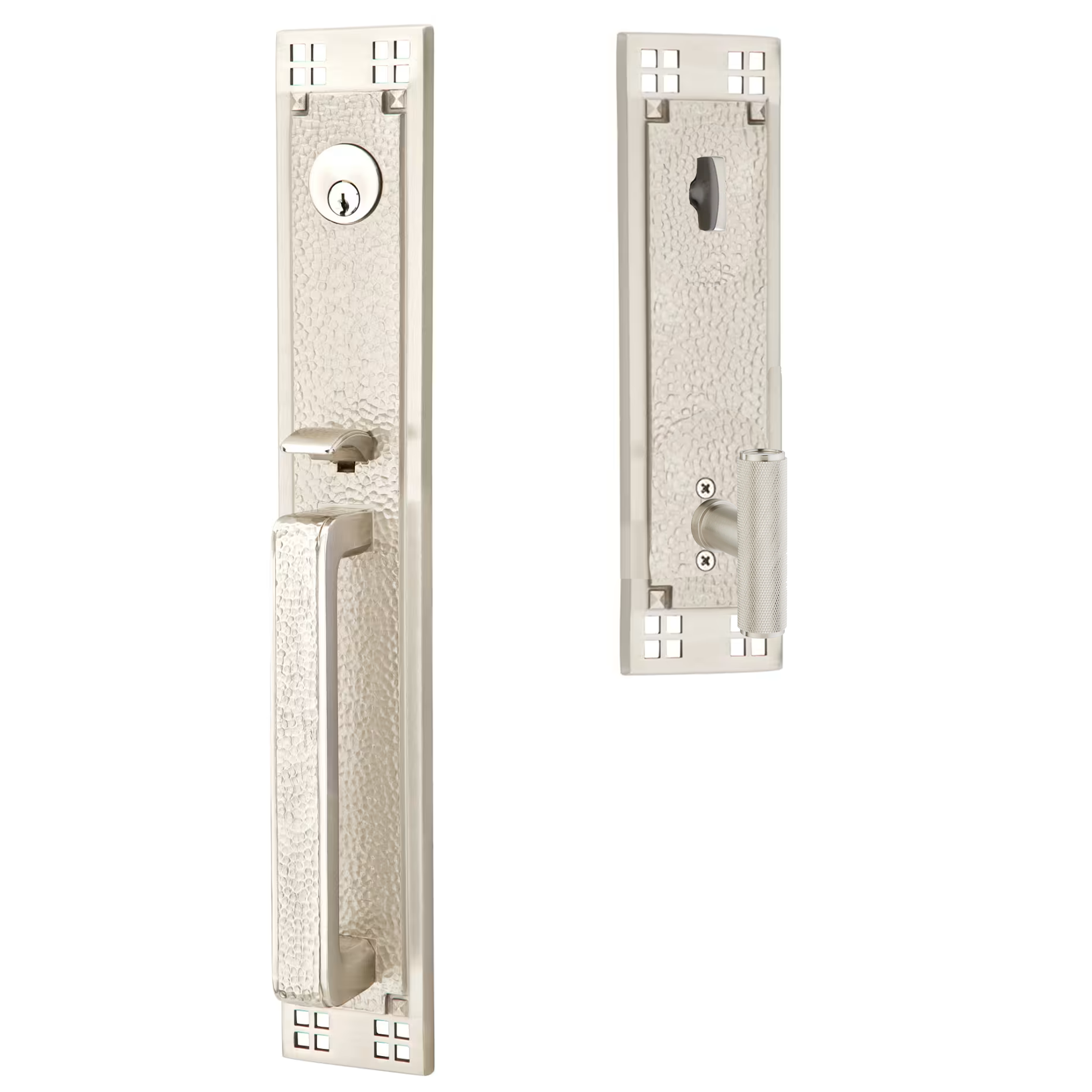 Emtek Arts & Crafts Tubular Entryset Full Length with Ace Knurled Knob