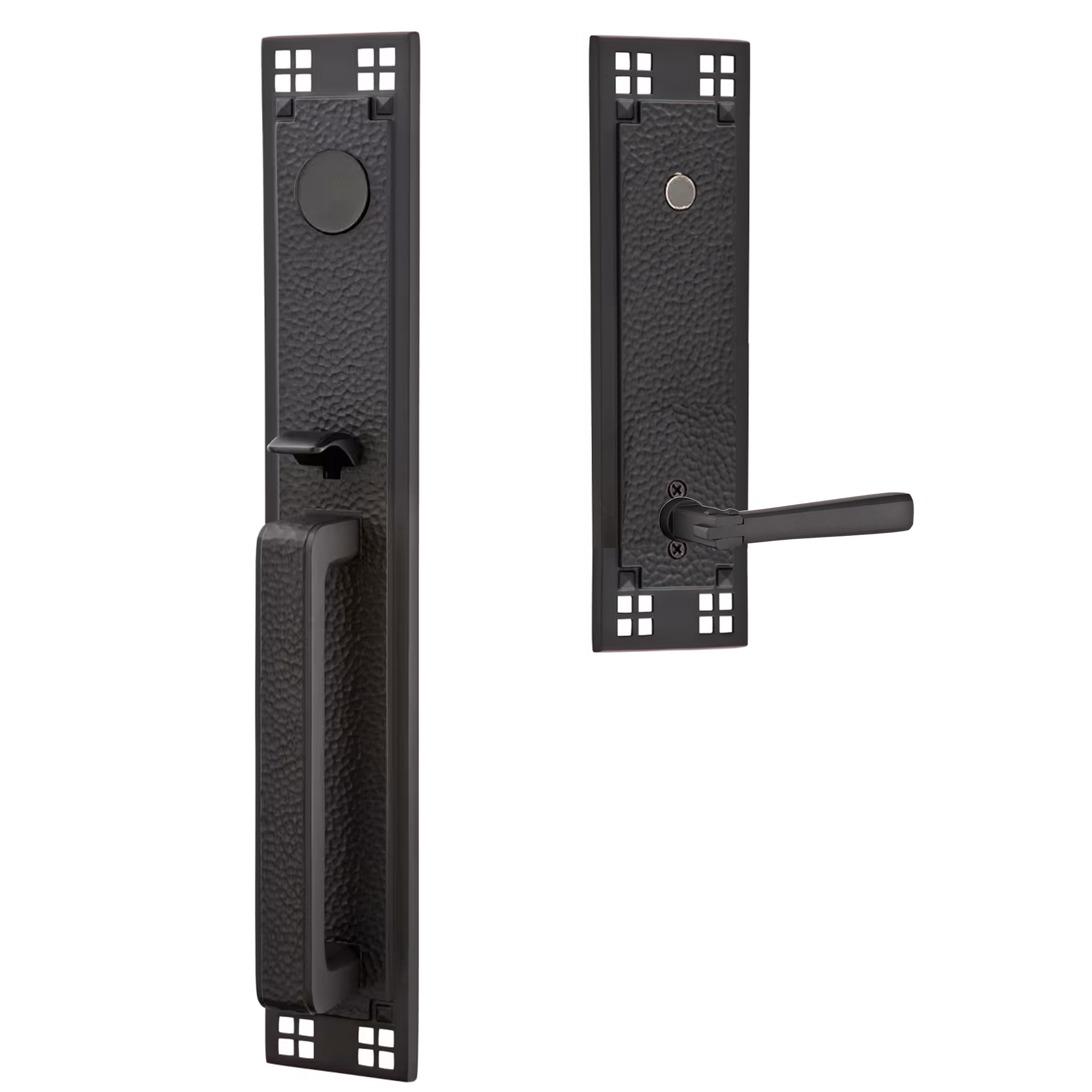 Emtek Arts & Crafts Tubular Entryset Full Length with Arts & Crafts Lever