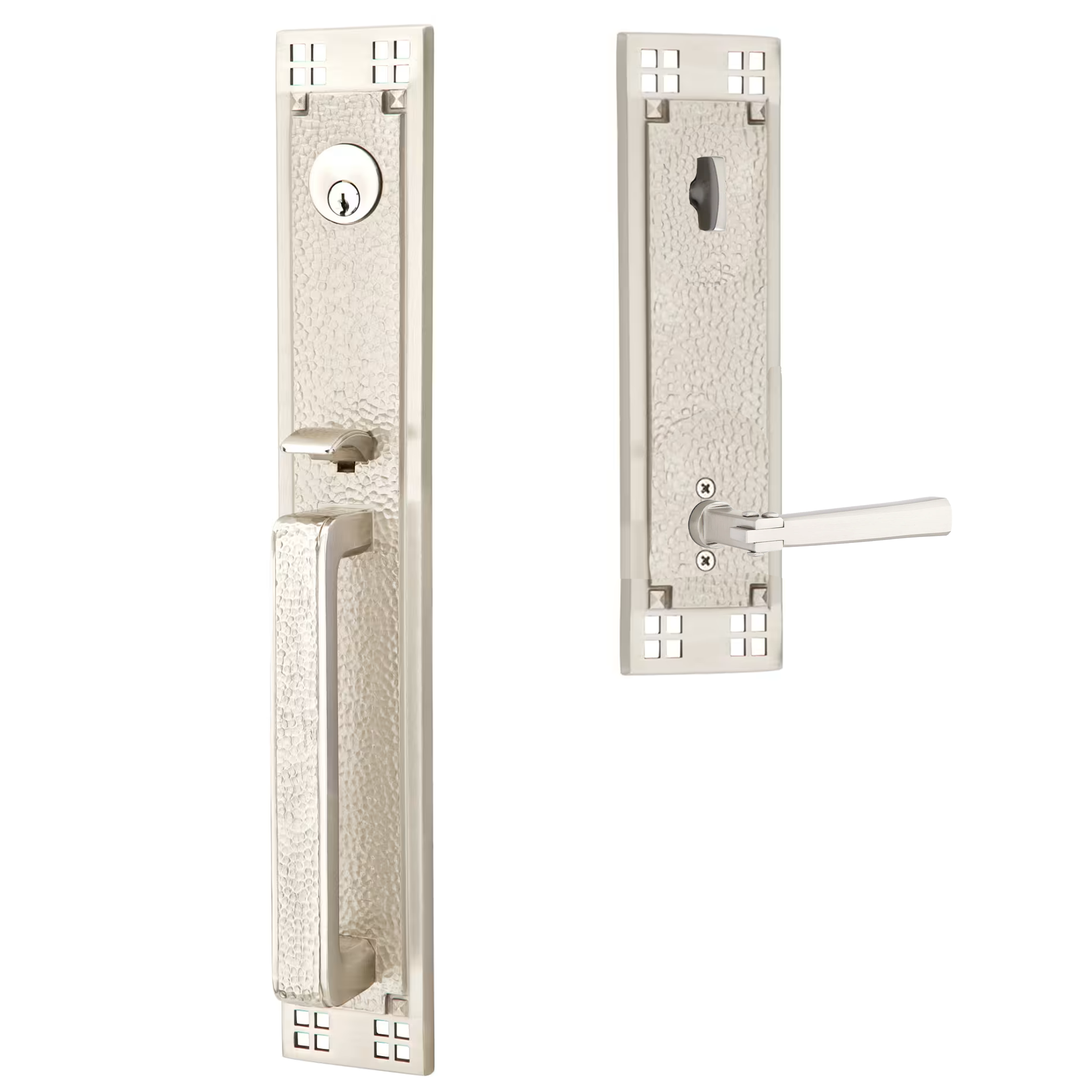 Emtek Arts & Crafts Tubular Entryset Full Length with Arts & Crafts Lever