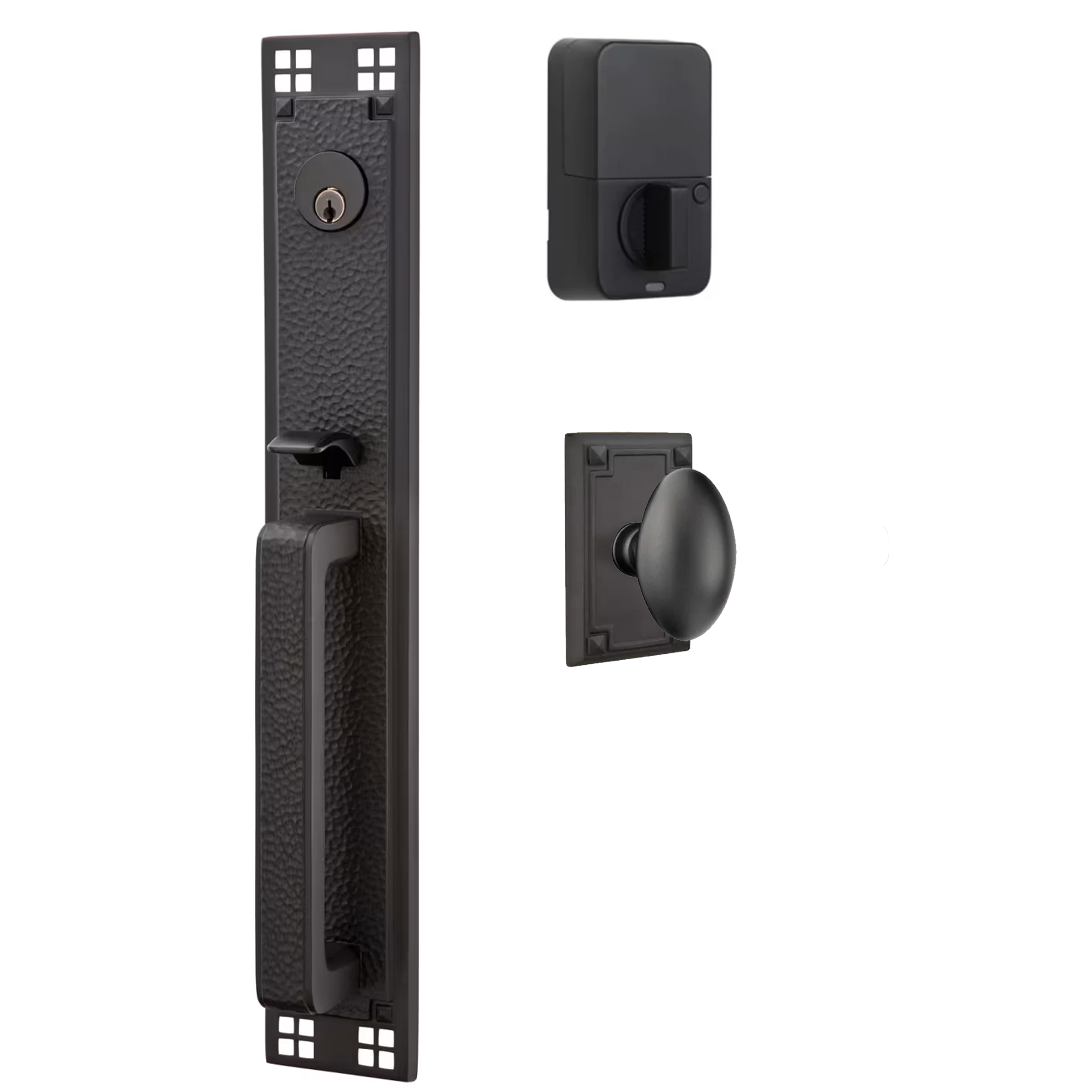 Emtek Arts & Crafts Tubular Entryset Full Length with Egg Knob
