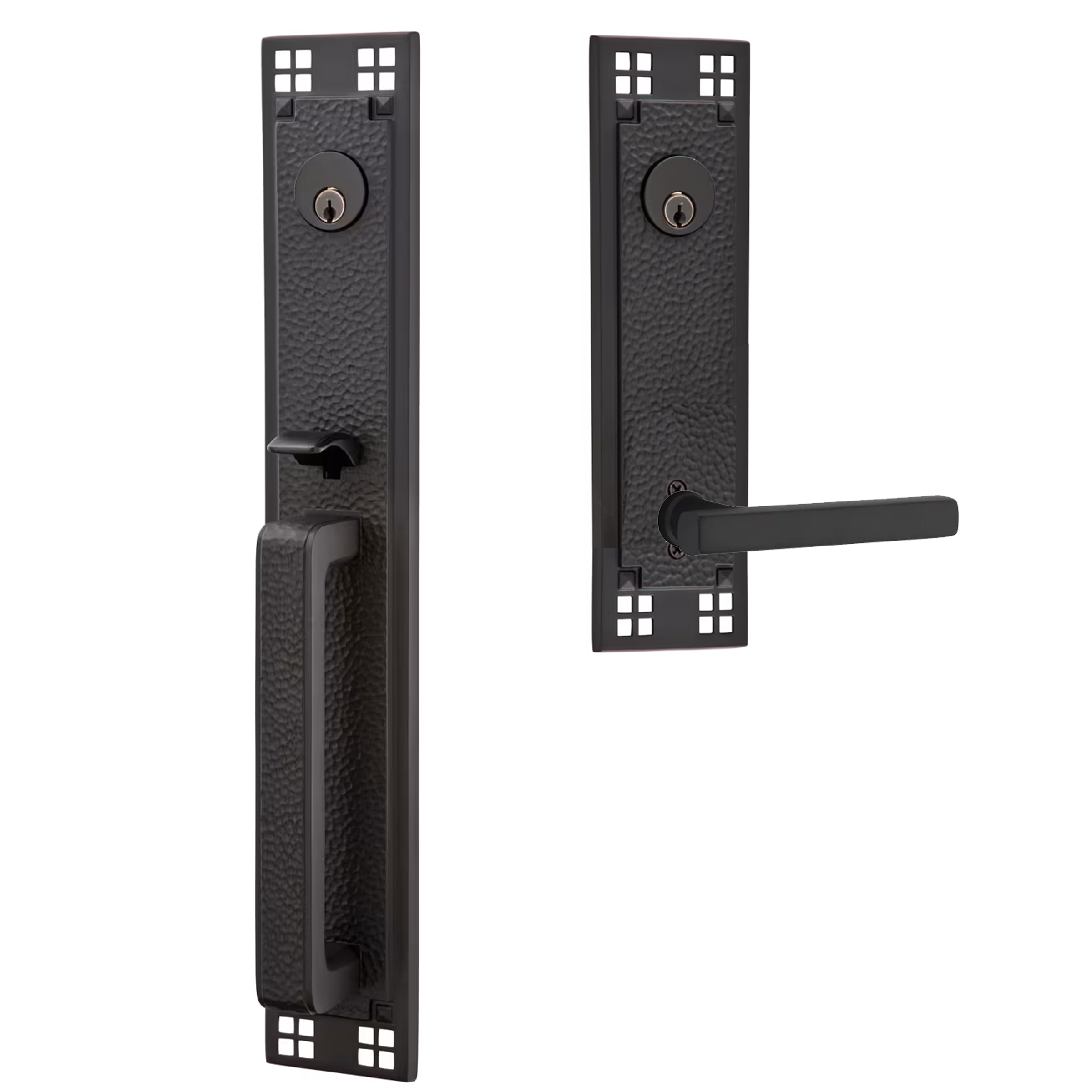 Emtek Arts & Crafts Tubular Entryset Full Length with Freestone Lever