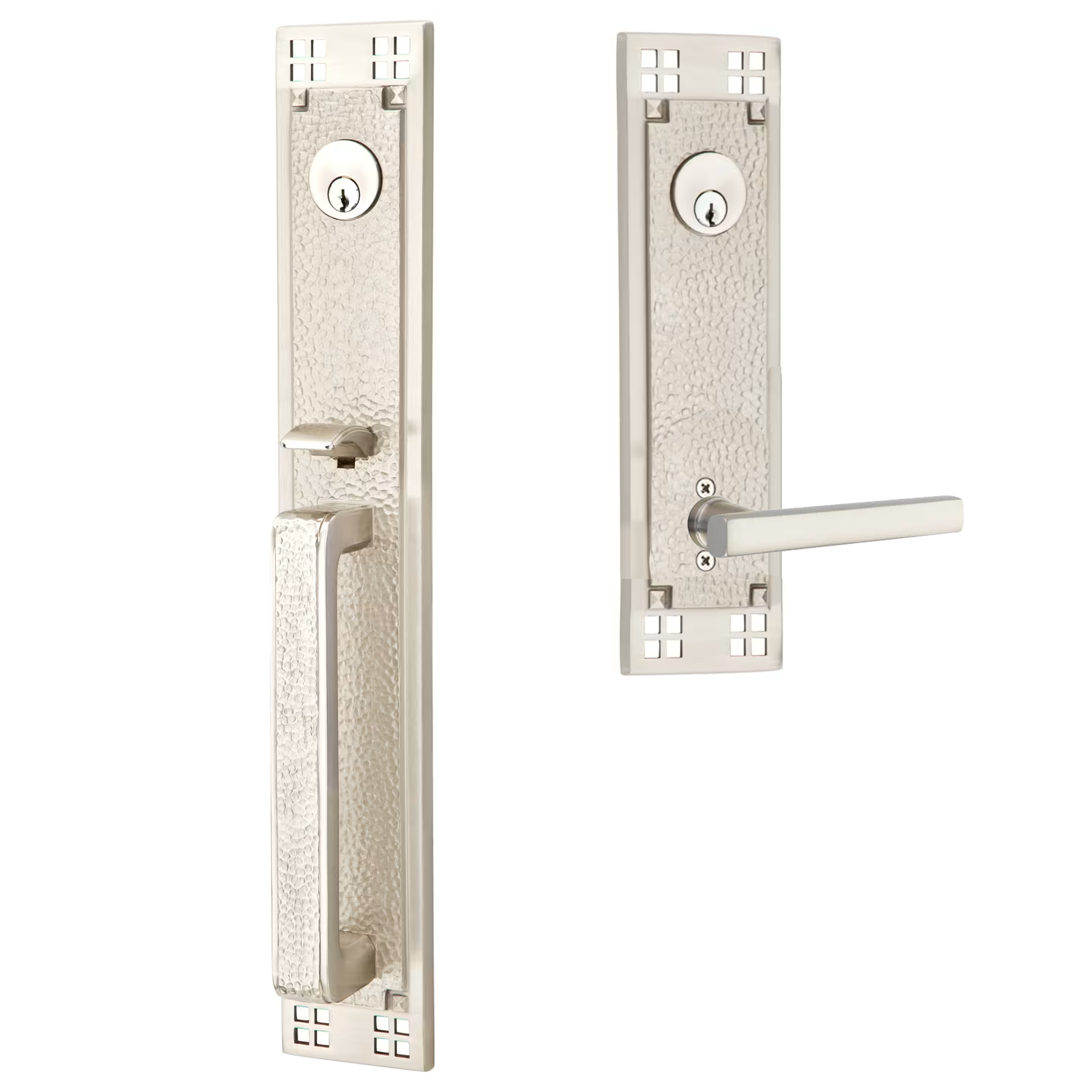 Emtek Arts & Crafts Tubular Entryset Full Length with Freestone Lever