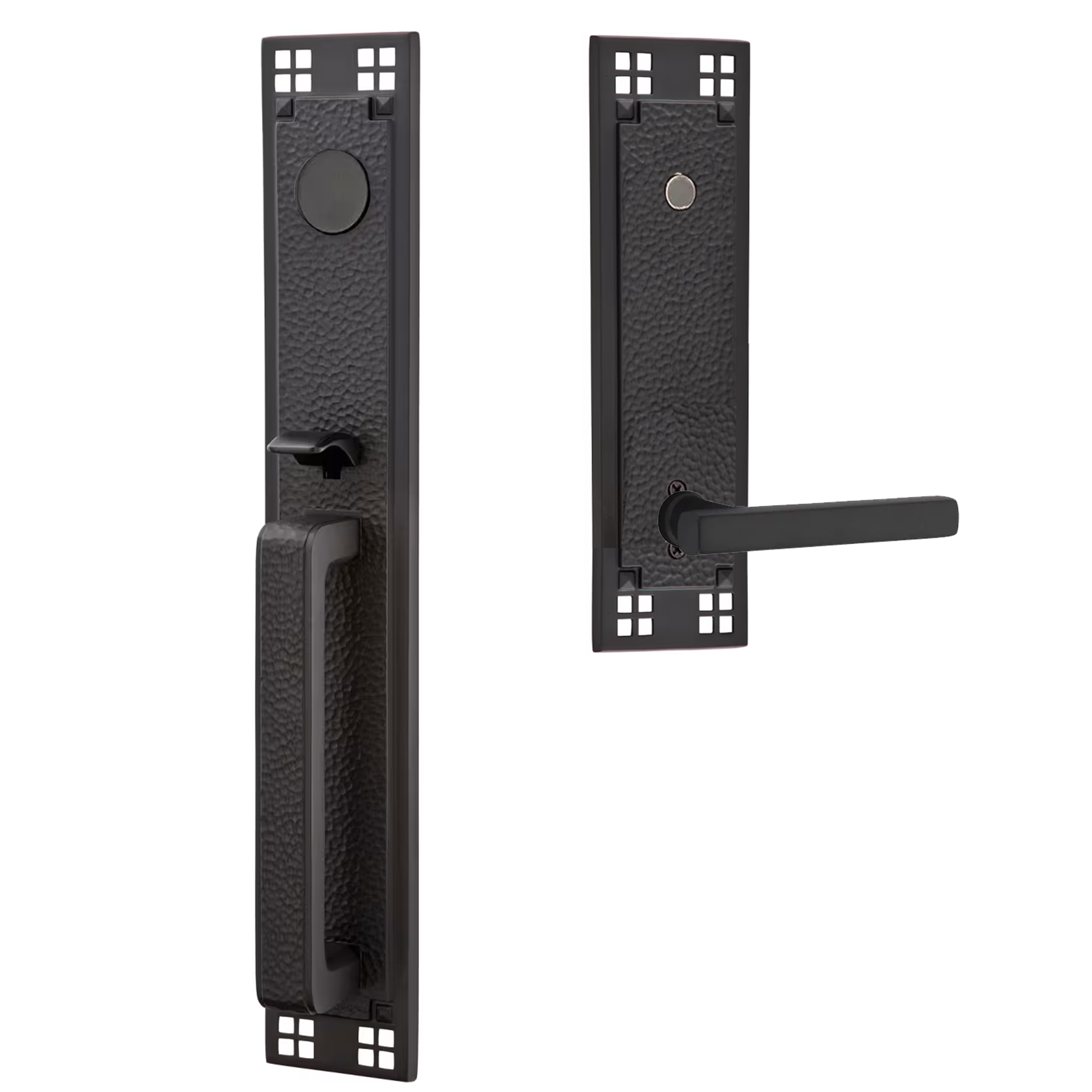 Emtek Arts & Crafts Tubular Entryset Full Length with Freestone Lever