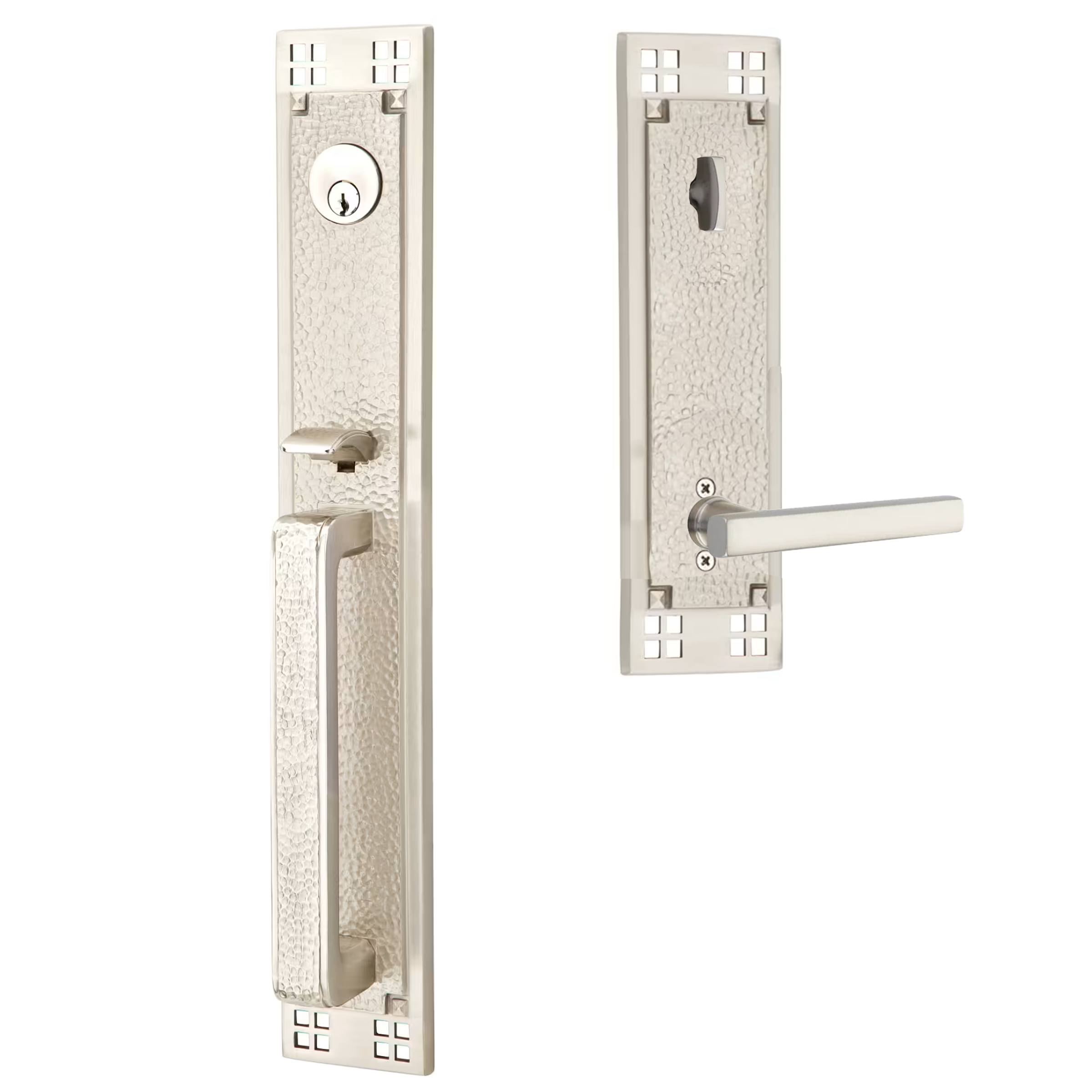 Emtek Arts & Crafts Tubular Entryset Full Length with Freestone Lever