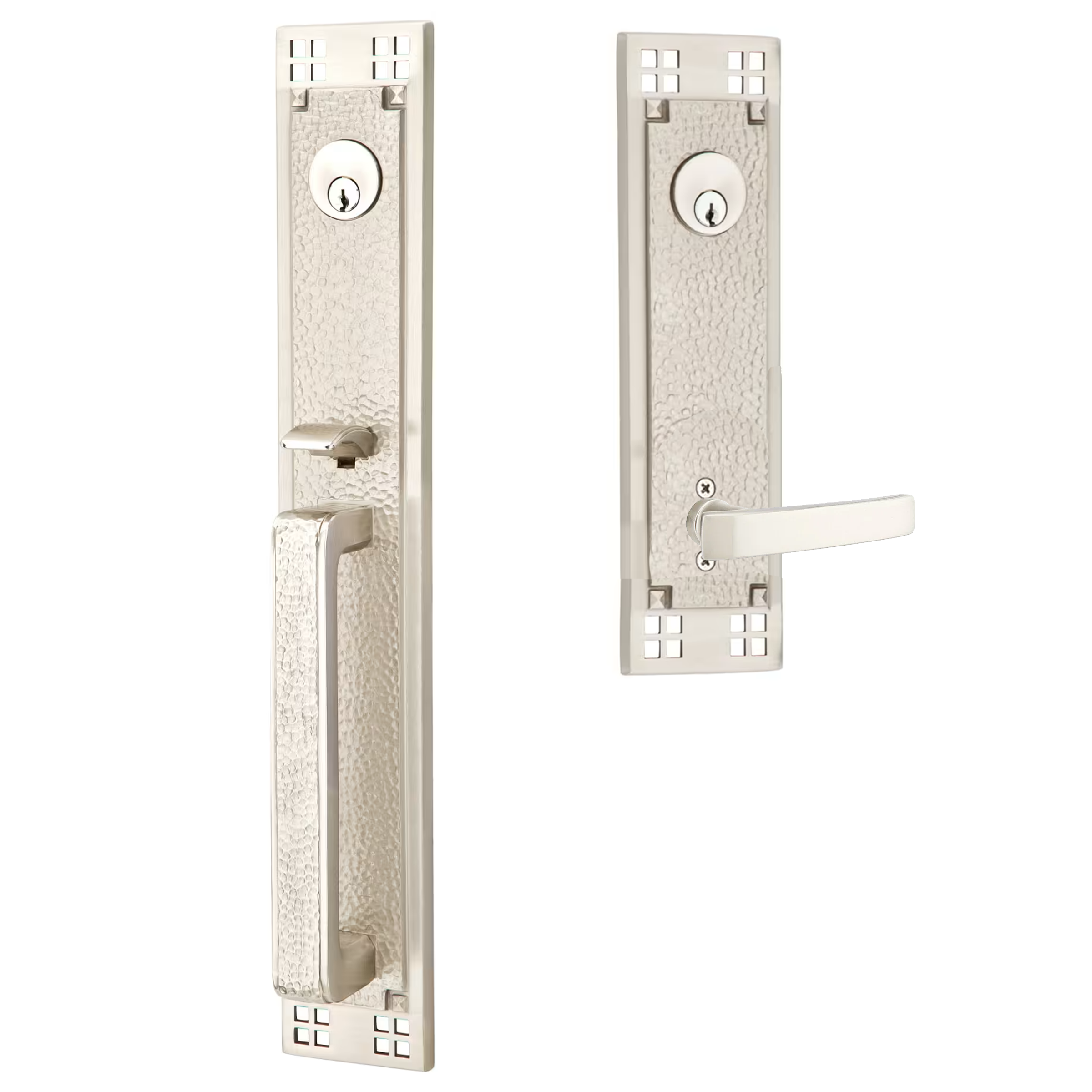 Emtek Arts & Crafts Tubular Entryset Full Length with Geneva Lever