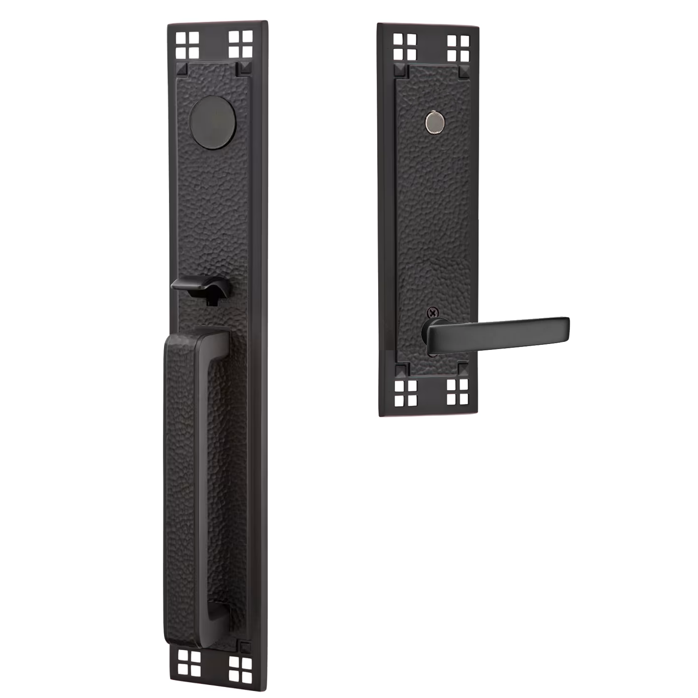 Emtek Arts & Crafts Tubular Entryset Full Length with Geneva Lever