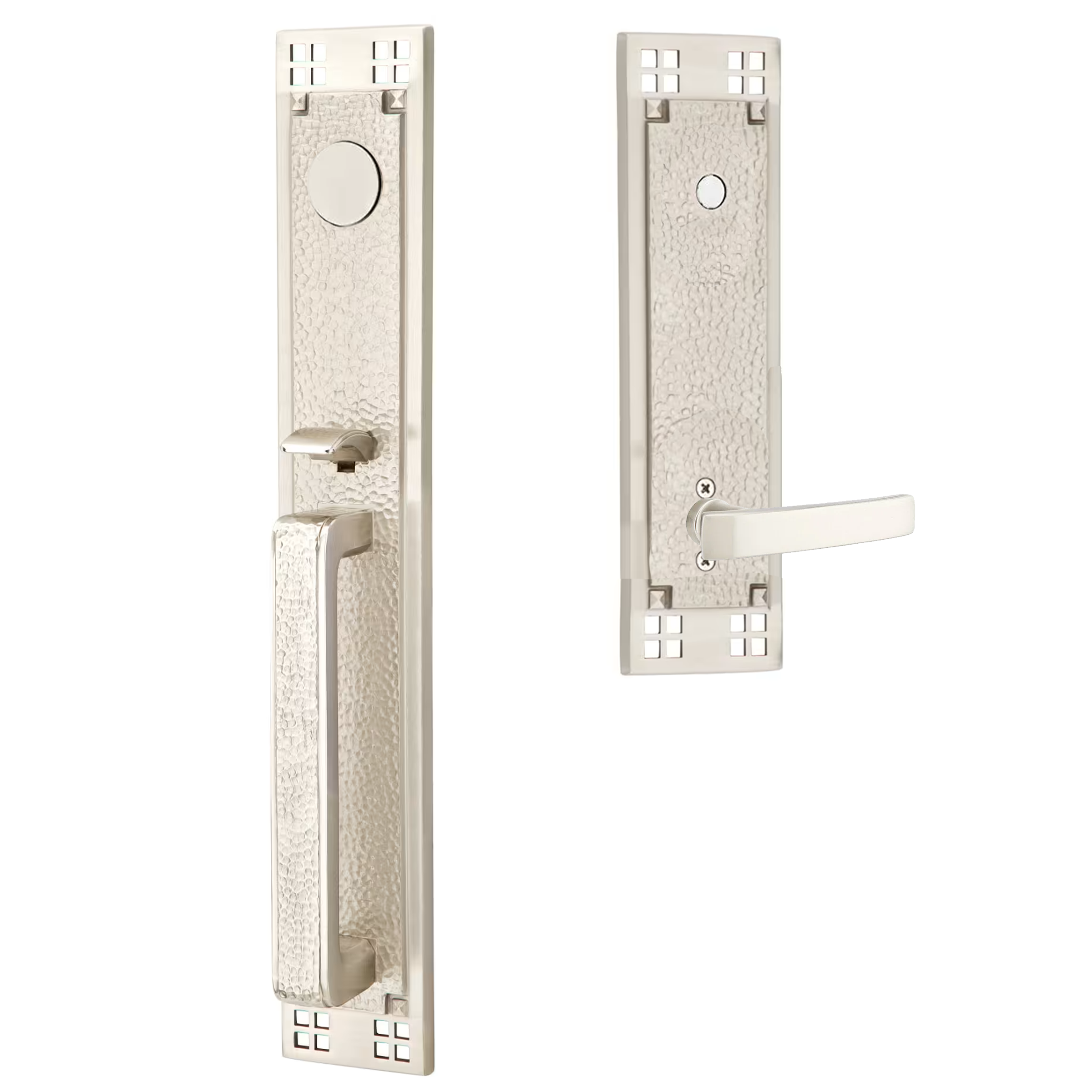 Emtek Arts & Crafts Tubular Entryset Full Length with Geneva Lever