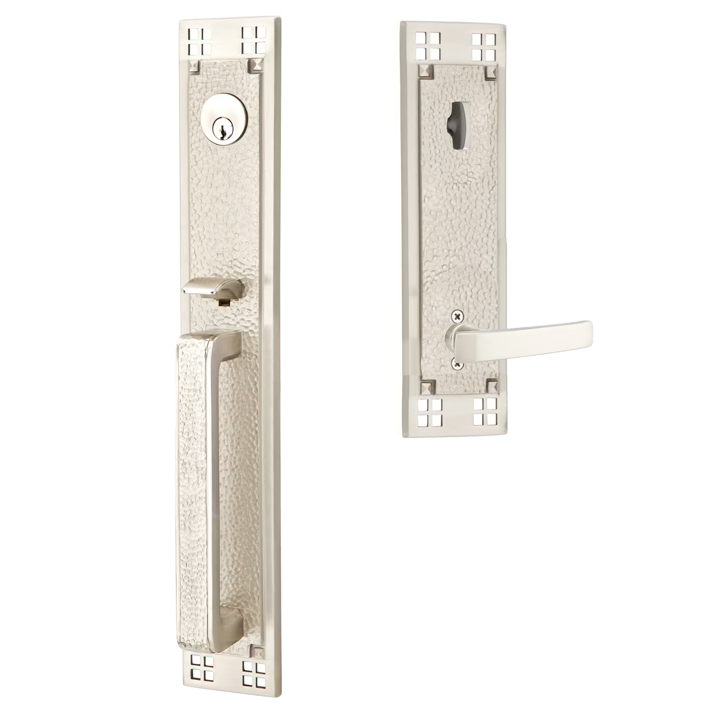 Emtek Arts & Crafts Tubular Entryset Full Length with Geneva Lever