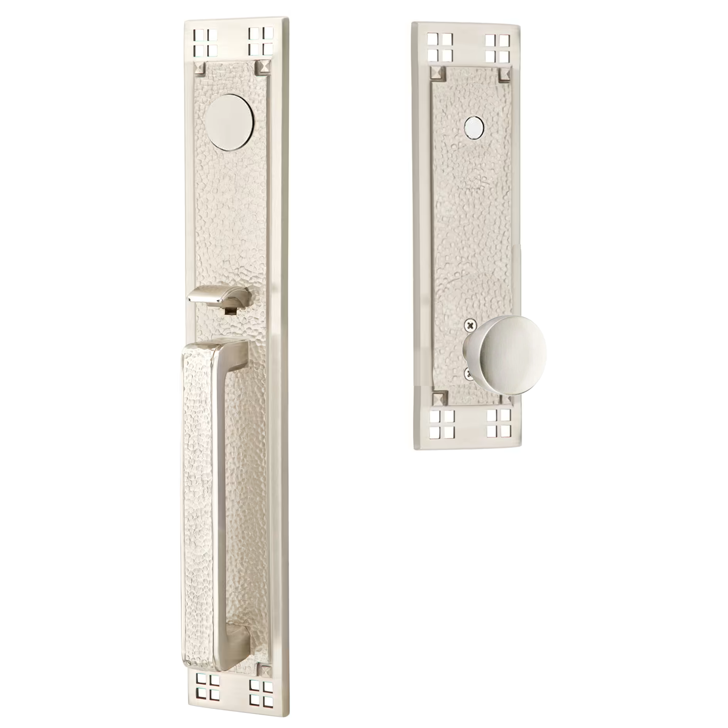 Emtek Arts & Crafts Tubular Entryset Full Length with Laurent Knob