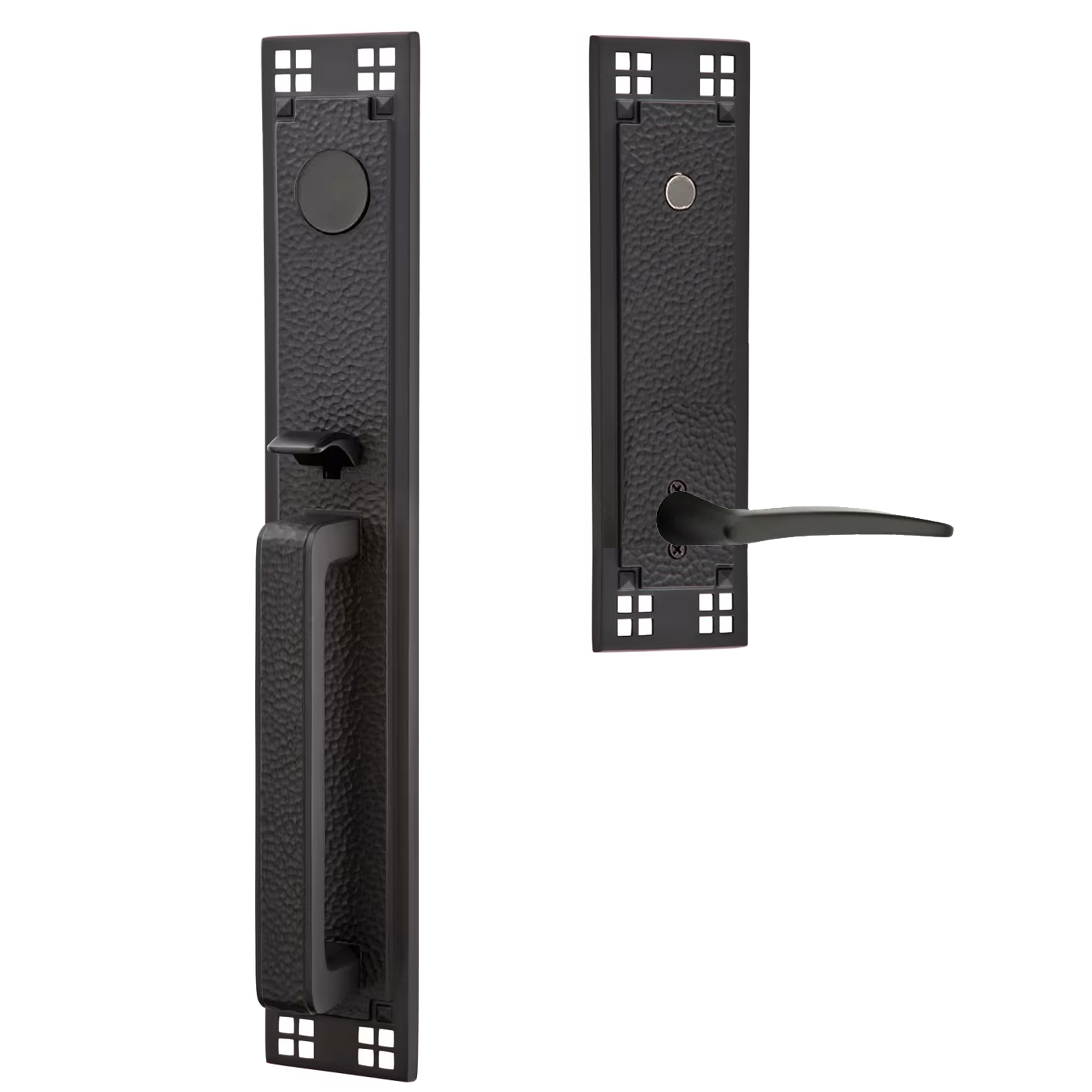 Emtek Arts & Crafts Tubular Entryset Full Length with Poseidon Lever