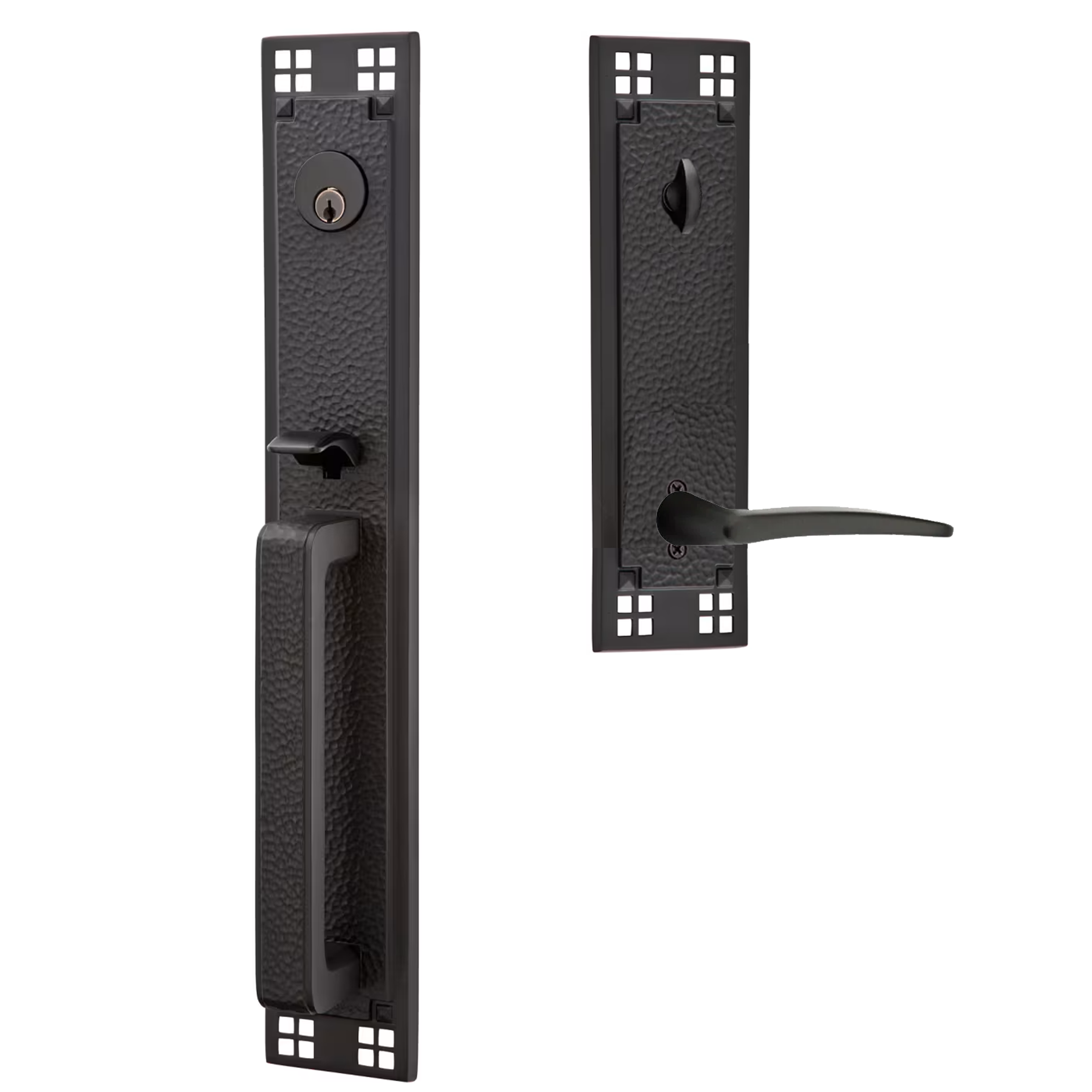 Emtek Arts & Crafts Tubular Entryset Full Length with Poseidon Lever