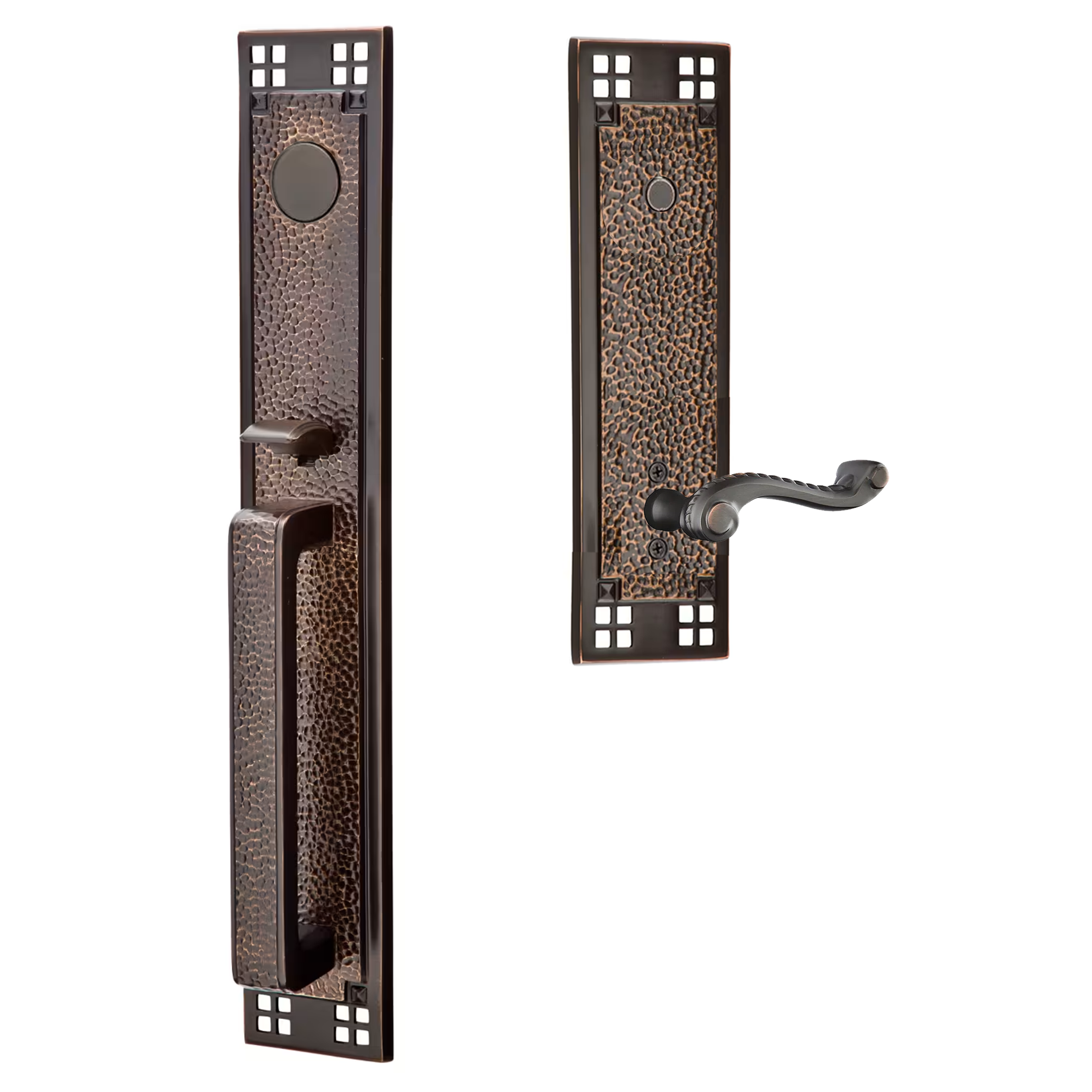 Emtek Arts & Crafts Tubular Entryset Full Length with Rope Lever