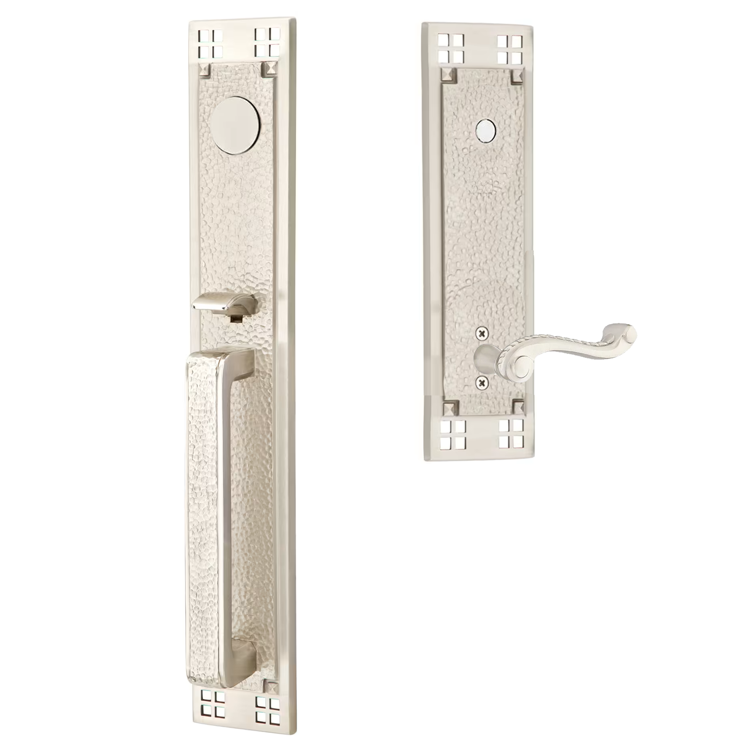 Emtek Arts & Crafts Tubular Entryset Full Length with Rope Lever