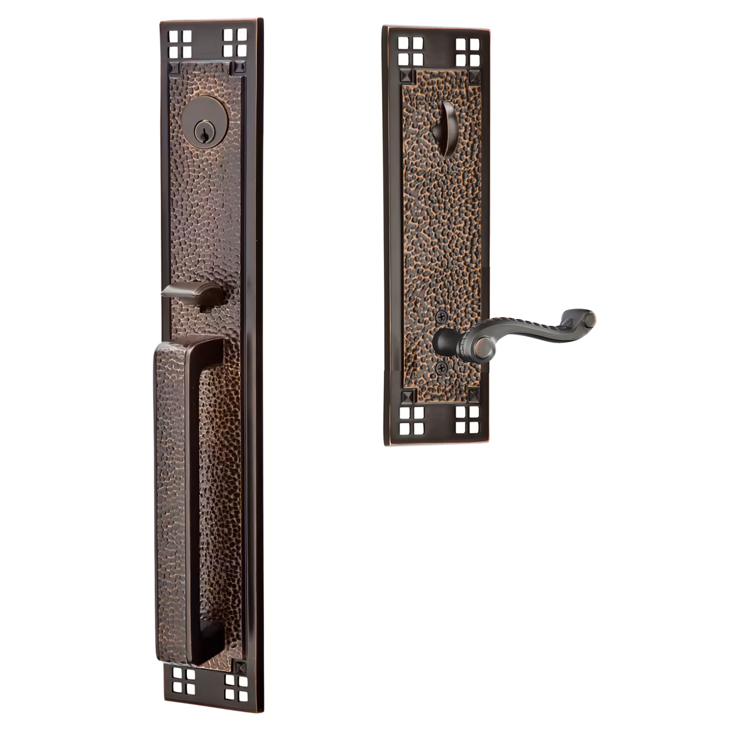 Emtek Arts & Crafts Tubular Entryset Full Length with Rope Lever