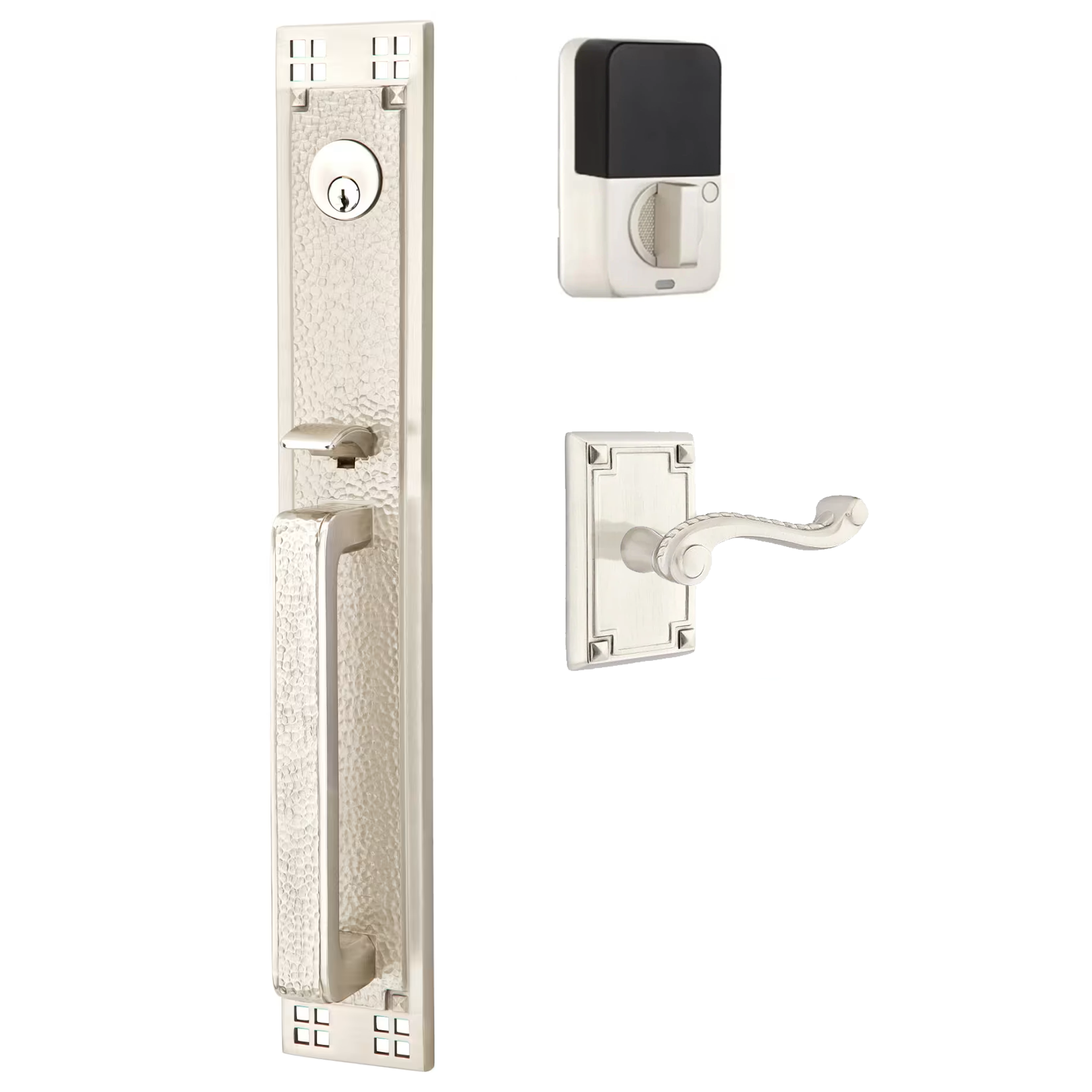Emtek Arts & Crafts Tubular Entryset Full Length with Rope Lever