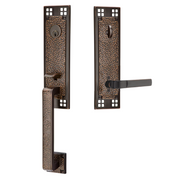 Emtek Arts & Crafts Tubular Entryset Monolithic with Aston Lever