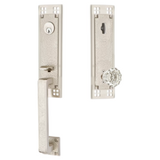Emtek Arts & Crafts Tubular Entryset Monolithic with Astoria Glass Knob