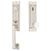 Emtek Arts & Crafts Tubular Entryset Monolithic with Bern Knob