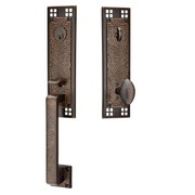 Emtek Arts & Crafts Tubular Entryset Monolithic with Hammered Egg Knob