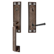 Emtek Arts & Crafts Tubular Entryset Monolithic with Merrimack Lever