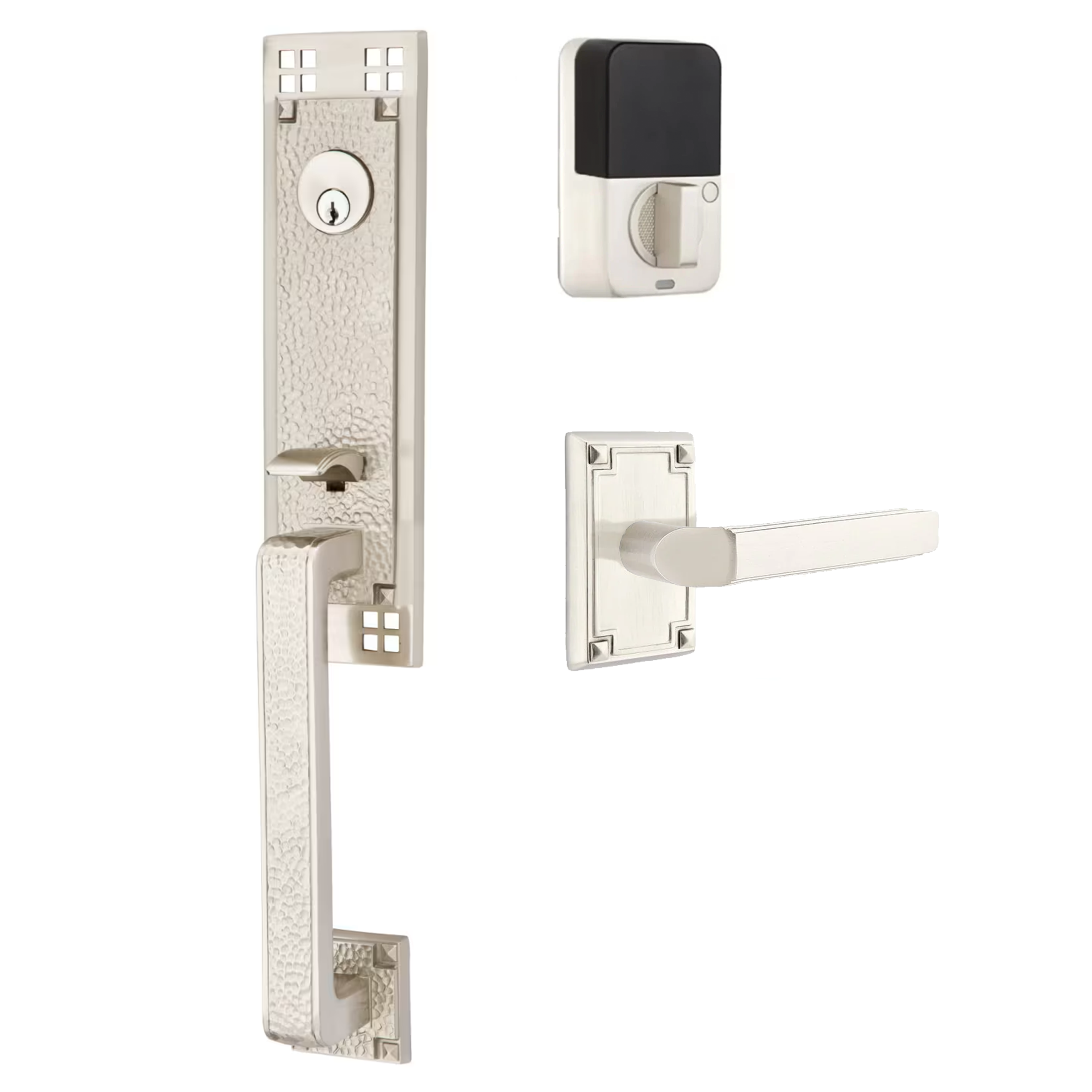 Emtek Arts & Crafts Tubular Entryset Monolithic with Milano Lever