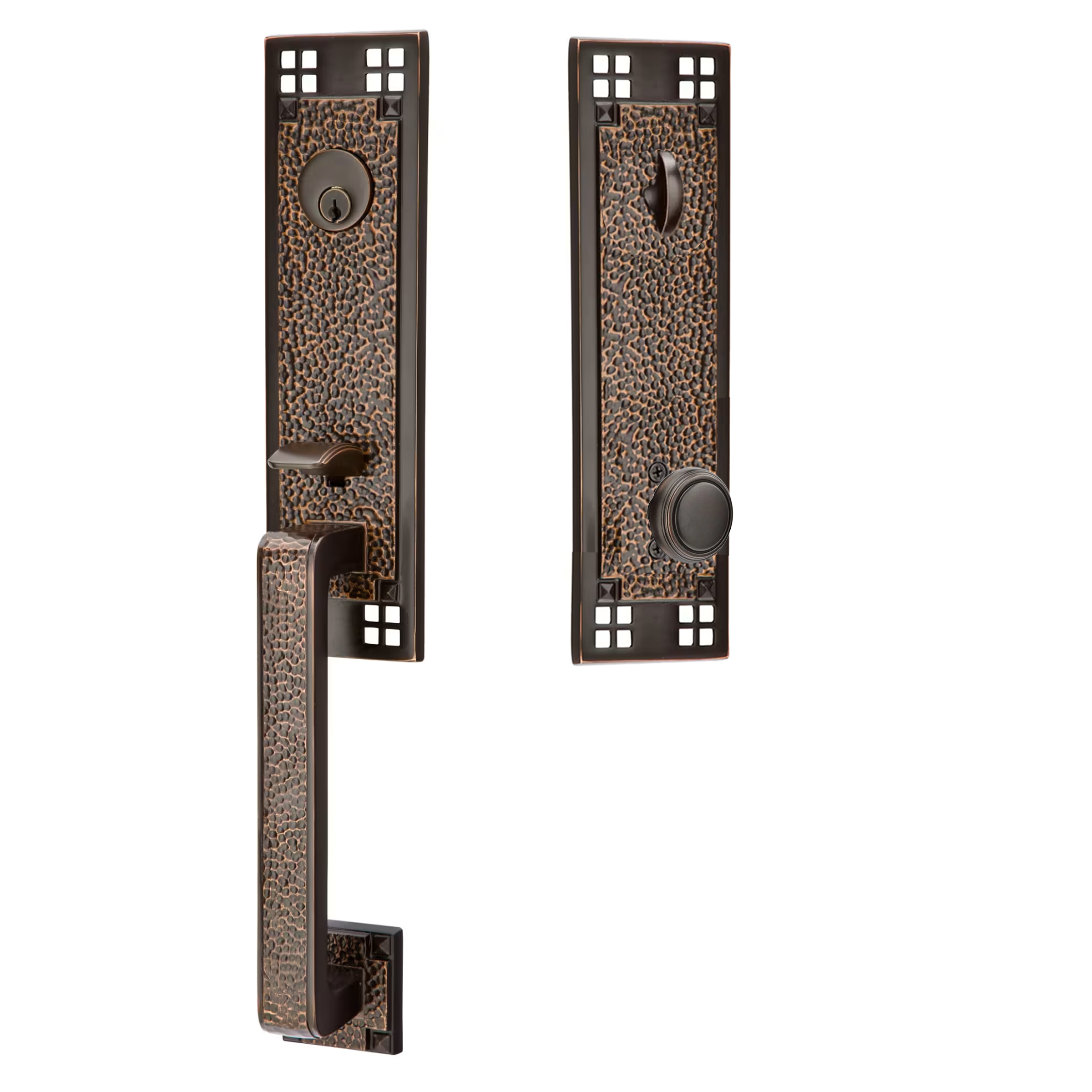 Emtek Arts & Crafts Tubular Entryset Monolithic with Norwich Knob