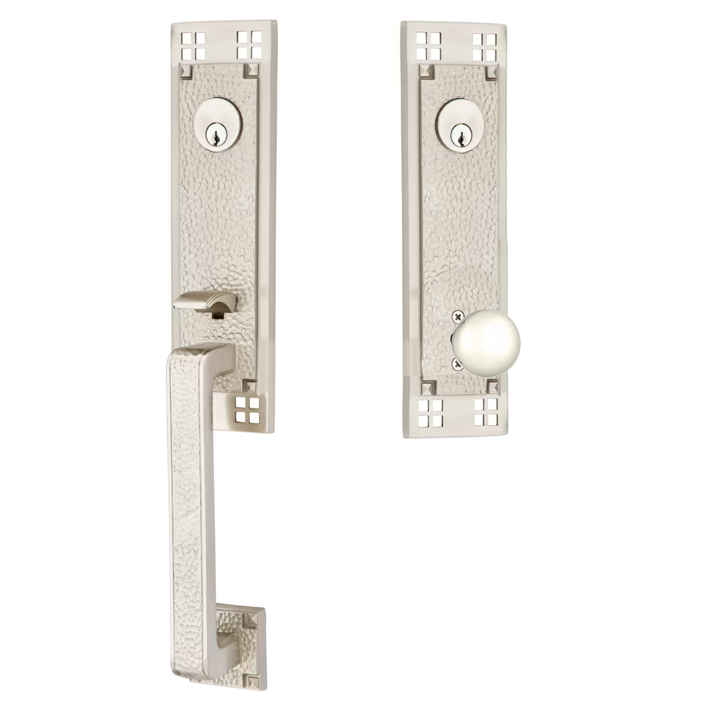 Emtek Arts & Crafts Tubular Entryset Monolithic with Orb Knob