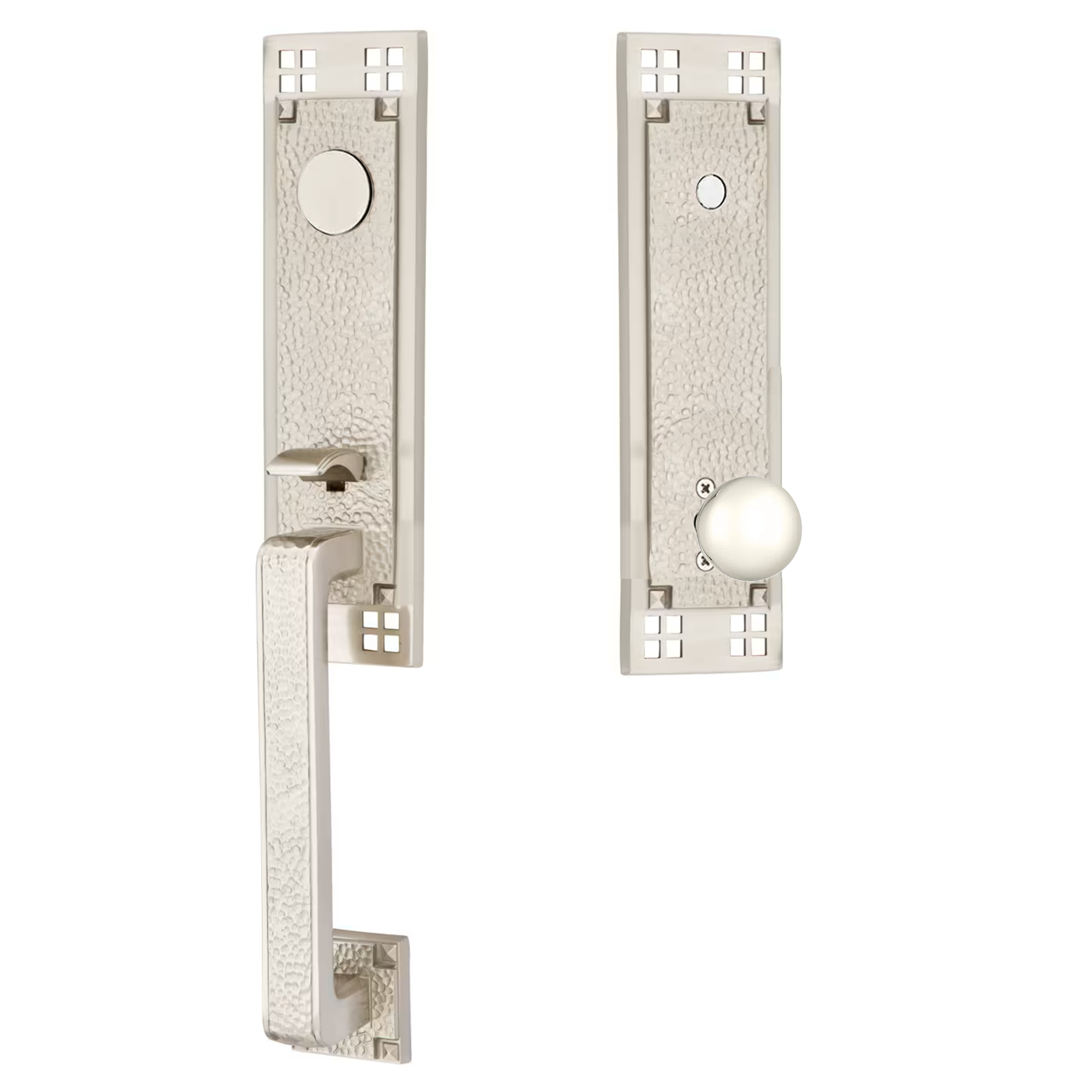 Emtek Arts & Crafts Tubular Entryset Monolithic with Orb Knob