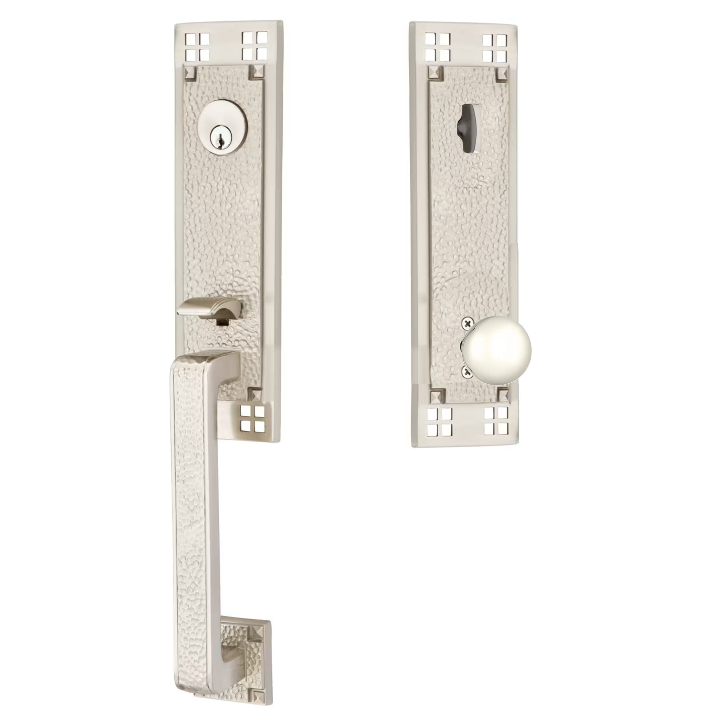 Emtek Arts & Crafts Tubular Entryset Monolithic with Orb Knob