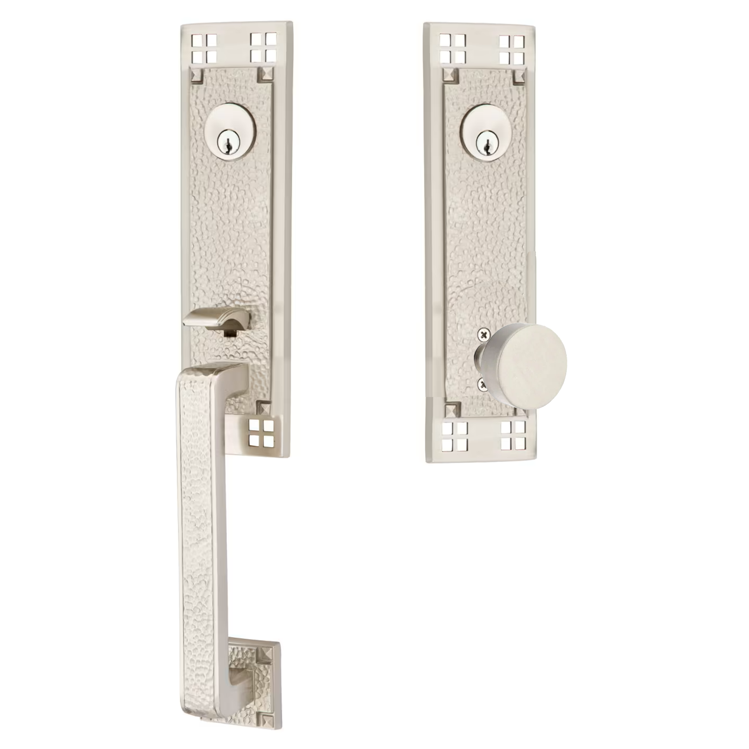 Emtek Arts & Crafts Tubular Entryset Monolithic with Round Knob