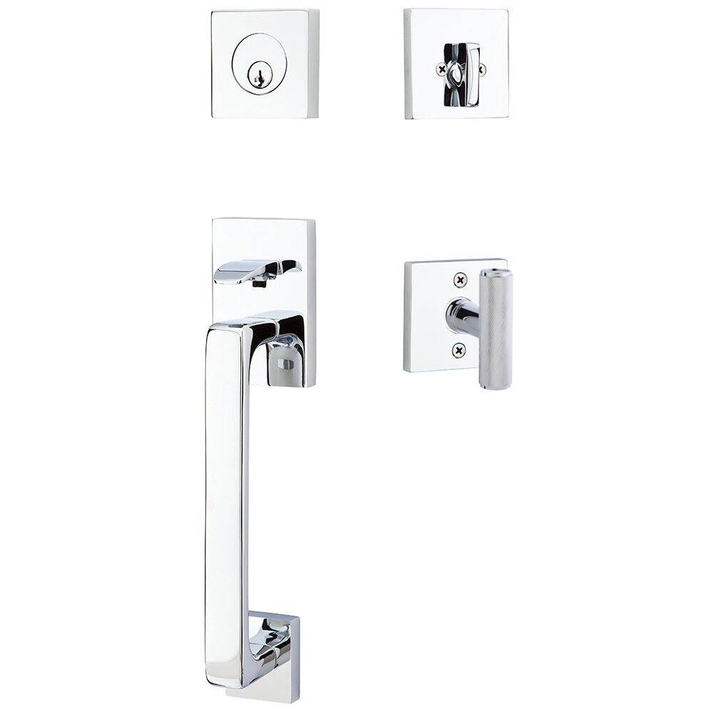 Emtek Baden Tubular Entryset Sectional with Ace Knurled Knob