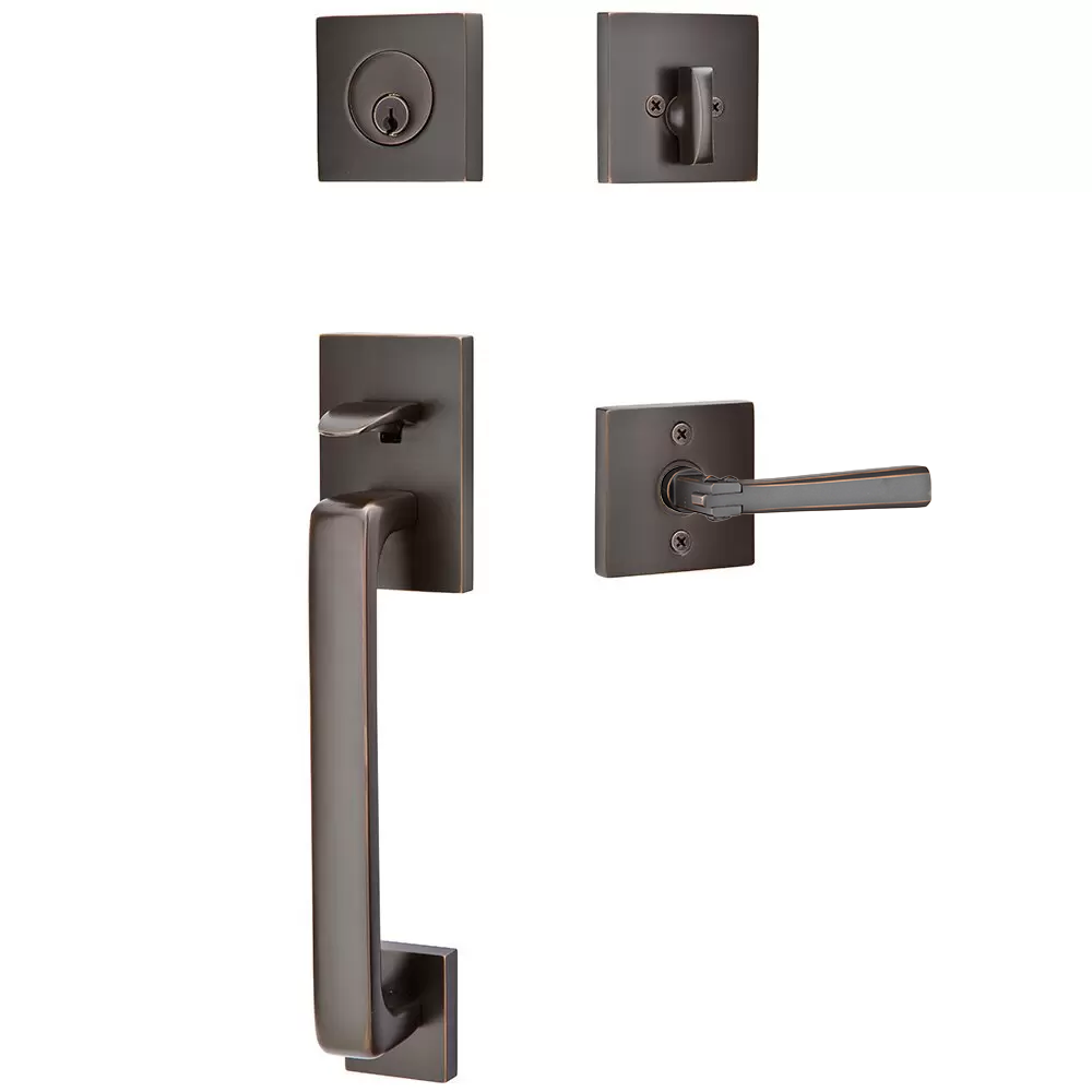 Emtek Baden Tubular Entryset Sectional with Arts & Crafts Lever