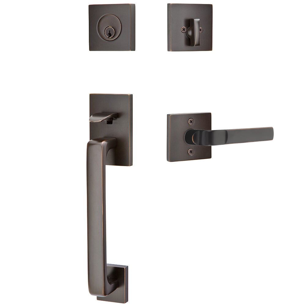 Emtek Baden Tubular Entryset Sectional with Aston Lever