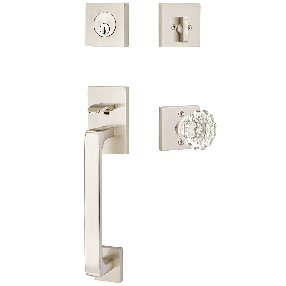 Emtek Baden Tubular Entryset Sectional with Astoria Glass Knob