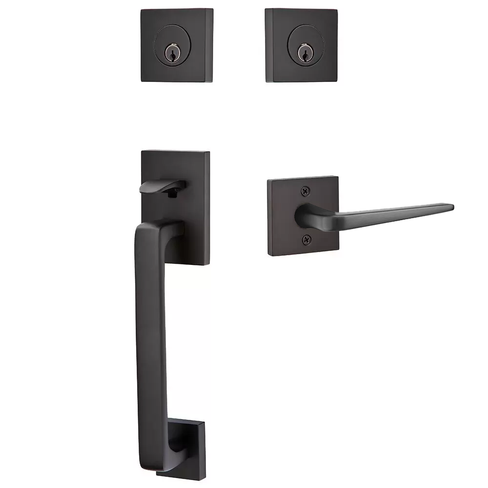 Emtek Baden Tubular Entryset Sectional with Athena Lever
