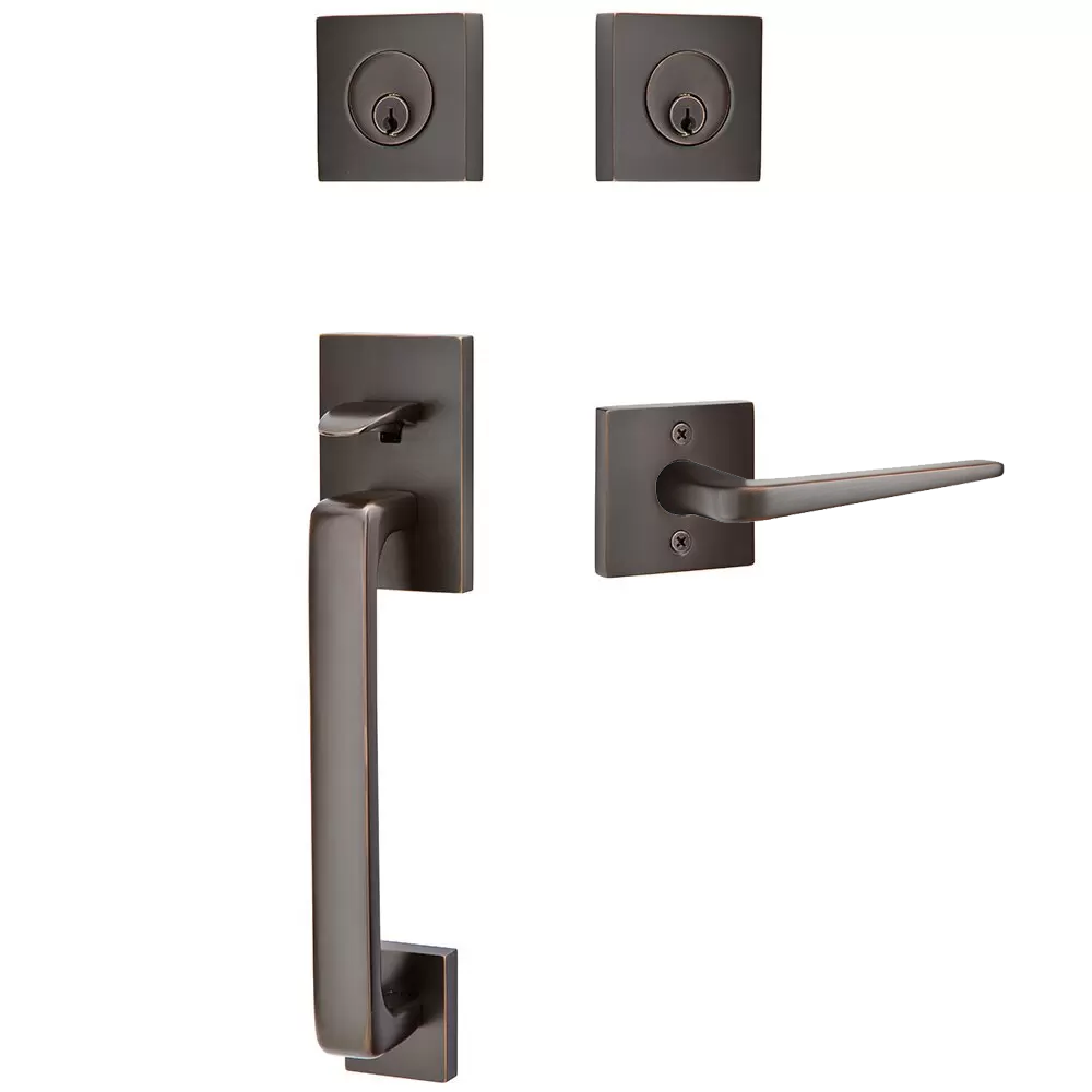 Emtek Baden Tubular Entryset Sectional with Athena Lever