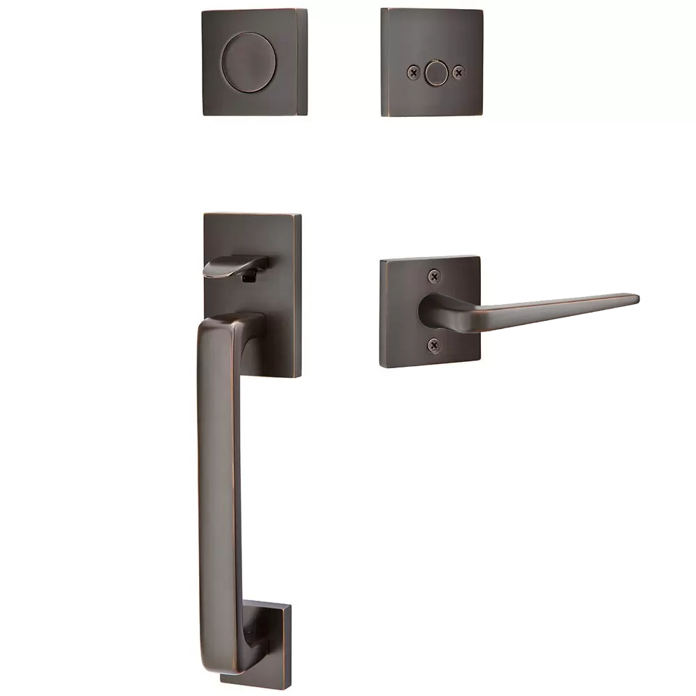 Emtek Baden Tubular Entryset Sectional with Athena Lever