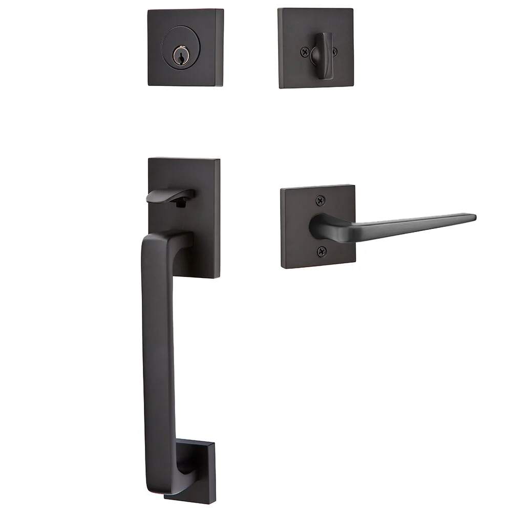 Emtek Baden Tubular Entryset Sectional with Athena Lever
